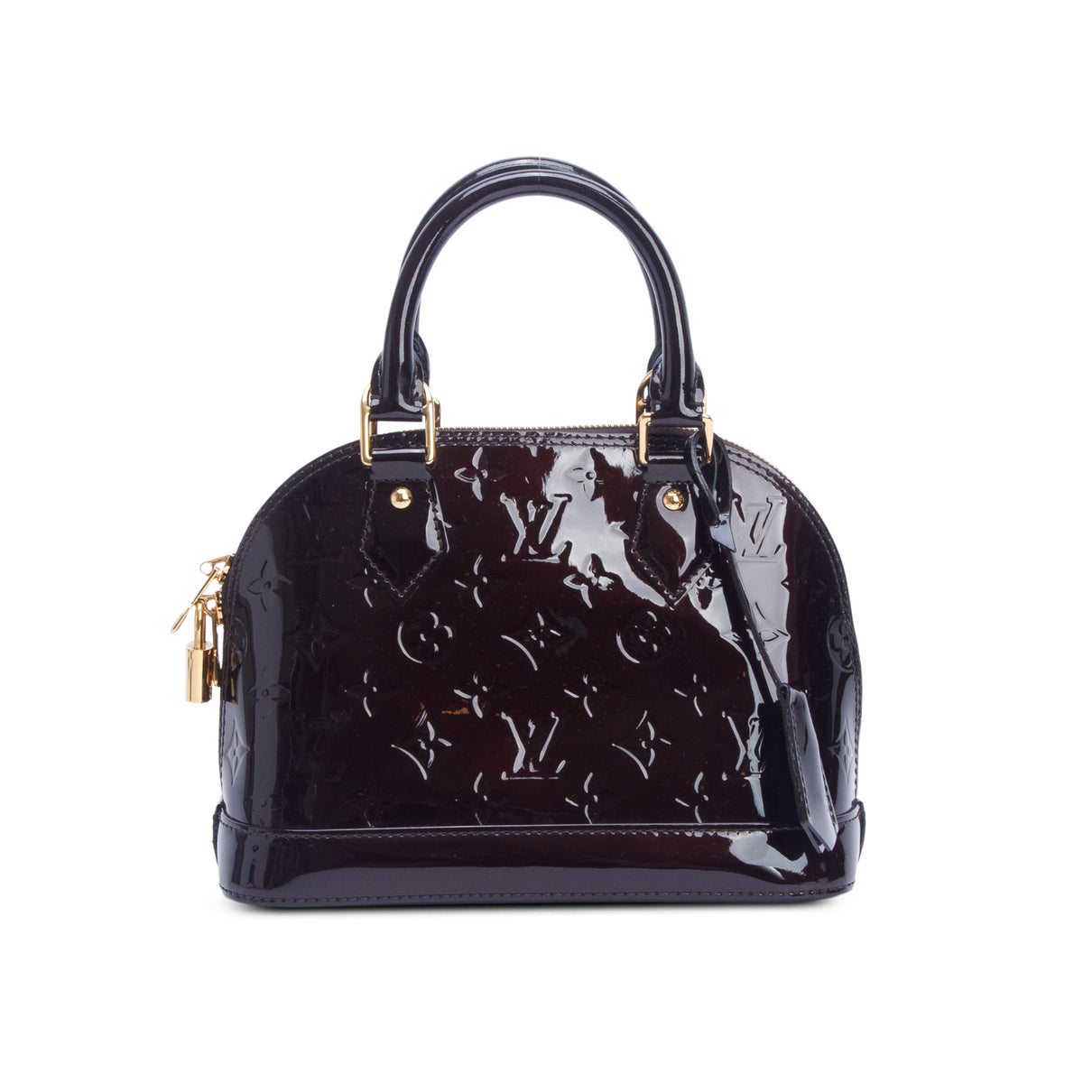 Louis Vuitton 2021 Amarante Monogram Vernis Leather Alma BB w/ Strap & Receipt