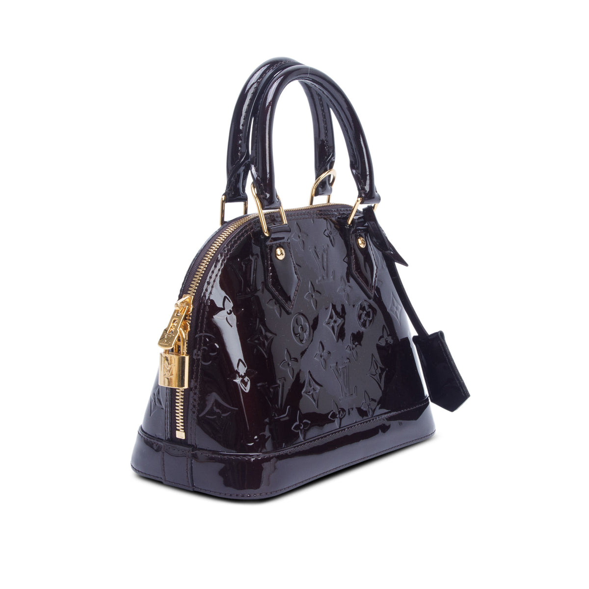 Louis Vuitton 2021 Amarante Monogram Vernis Leather Alma BB w/ Strap & Receipt
