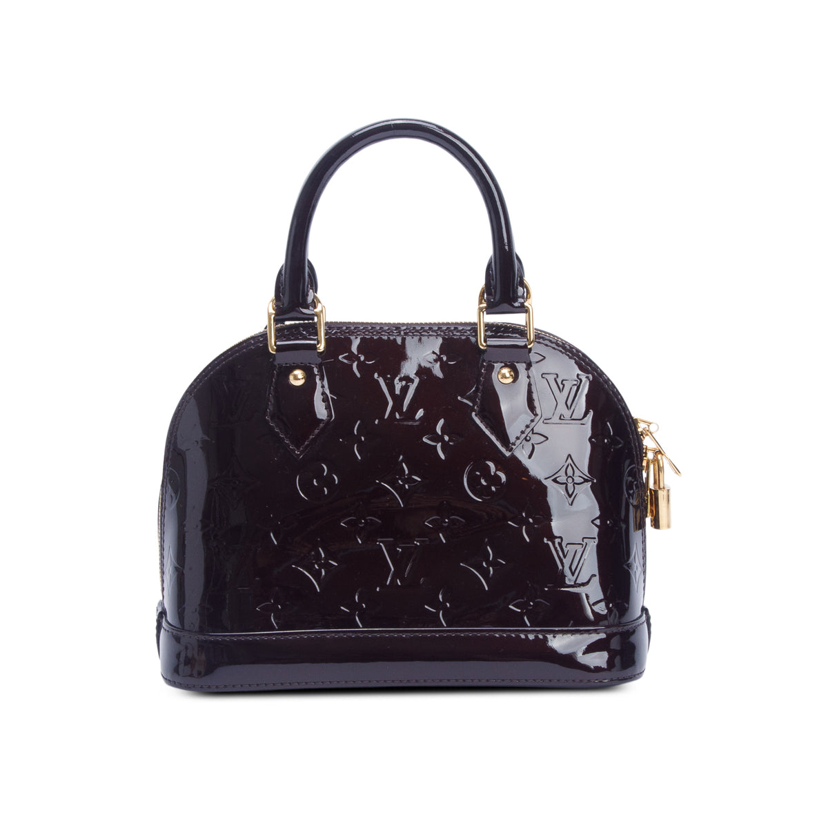 Louis Vuitton 2021 Amarante Monogram Vernis Leather Alma BB w/ Strap & Receipt