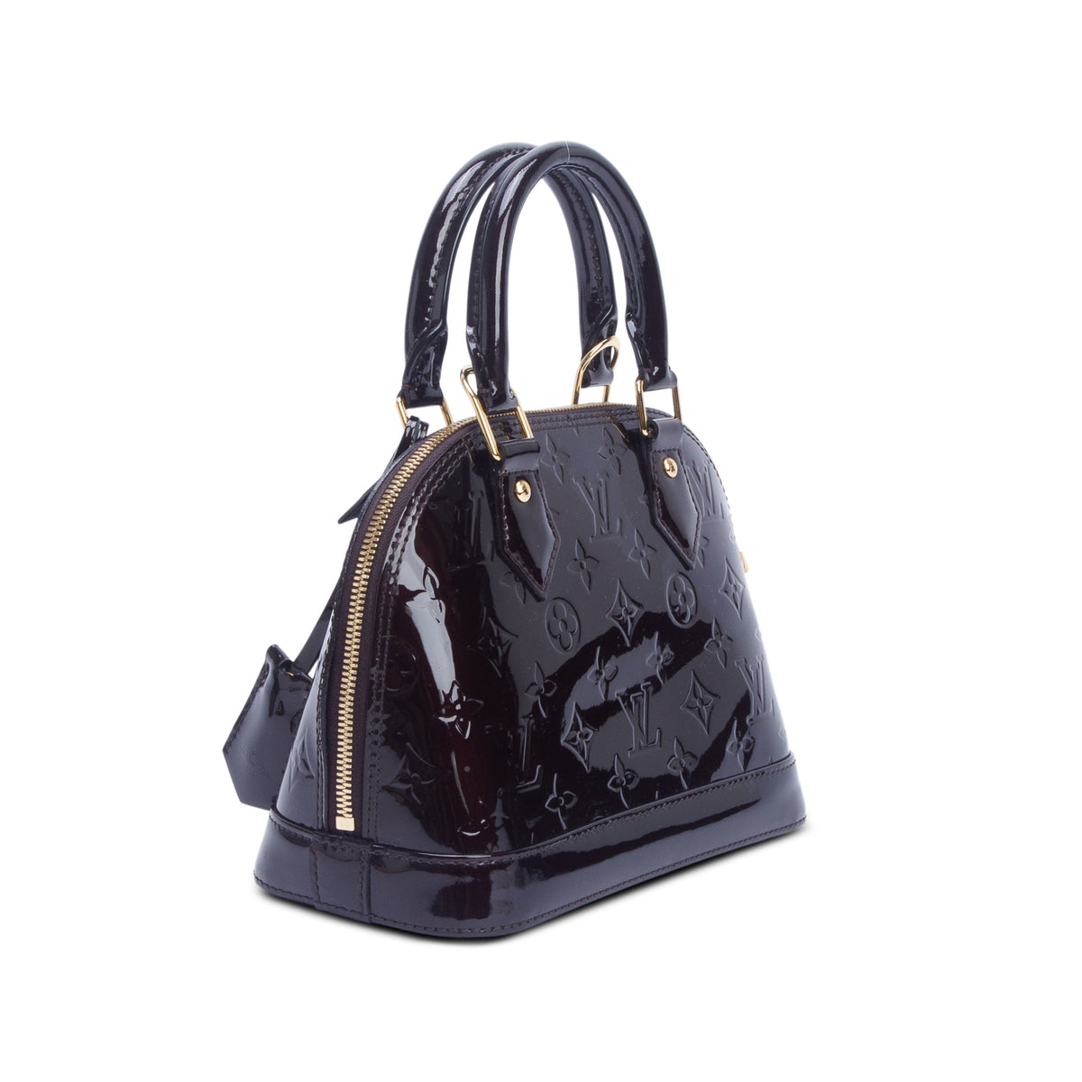 Louis Vuitton 2021 Amarante Monogram Vernis Leather Alma BB w/ Strap & Receipt