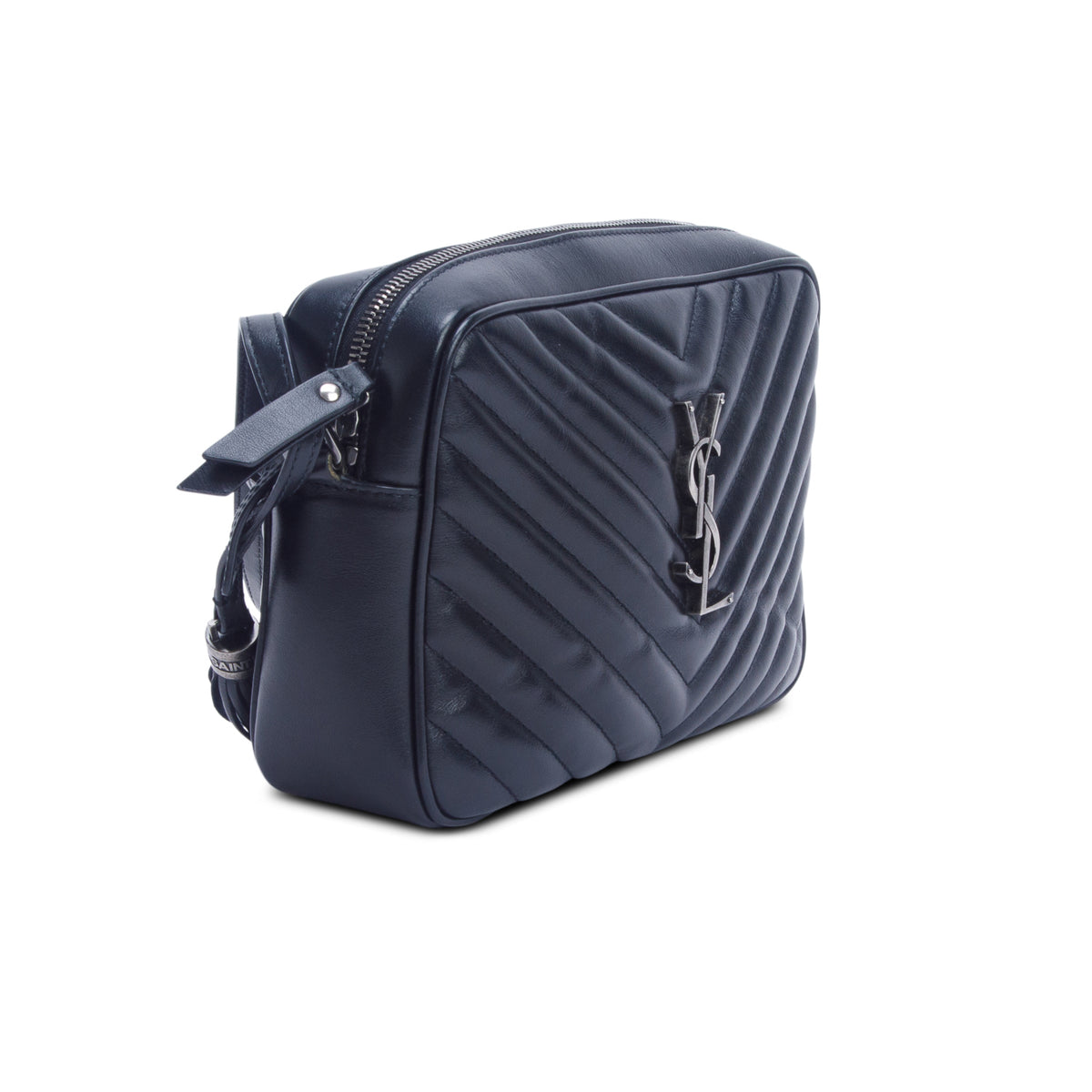 Saint Laurent 2022 Black Calfskin Matelasse Monogram Lou Camera Bag