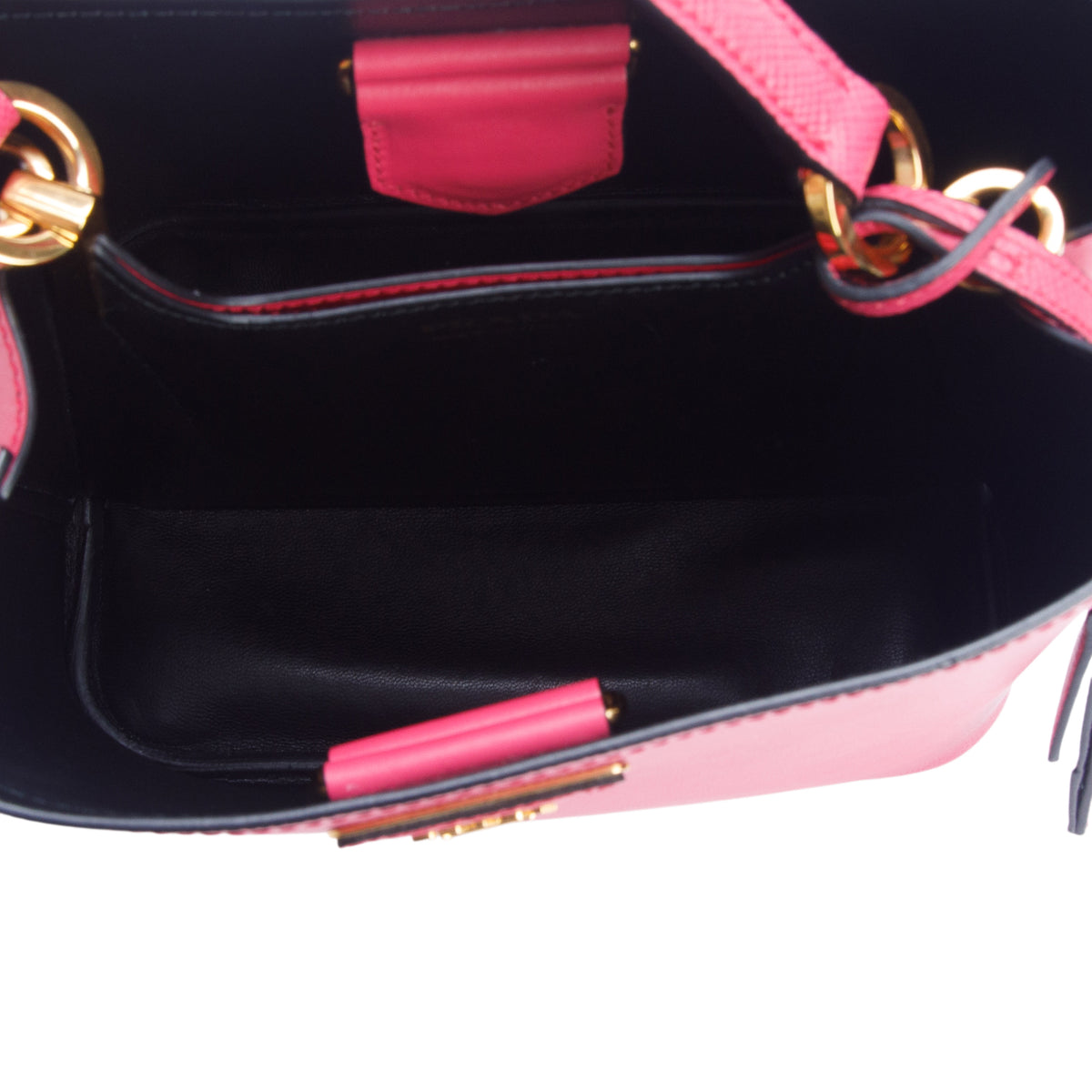 Prada Pink Saffiano Cuir Small Panier Bucket Bag w/ Strap