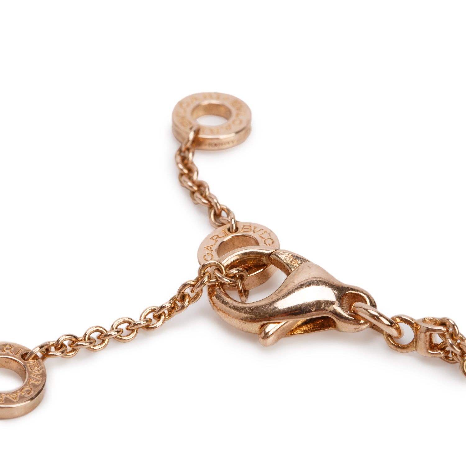 BVLGARI 2021 18k Rose Gold Pave Diamond Bvlgari Bracelet w/ Box, Receipt & Certificate