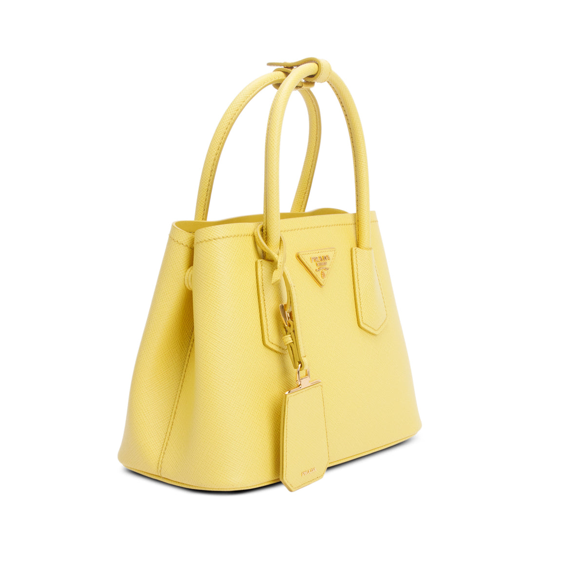 Prada Yellow Saffiano Cuir Top Handle Bag w/ Strap & Authenticity Card