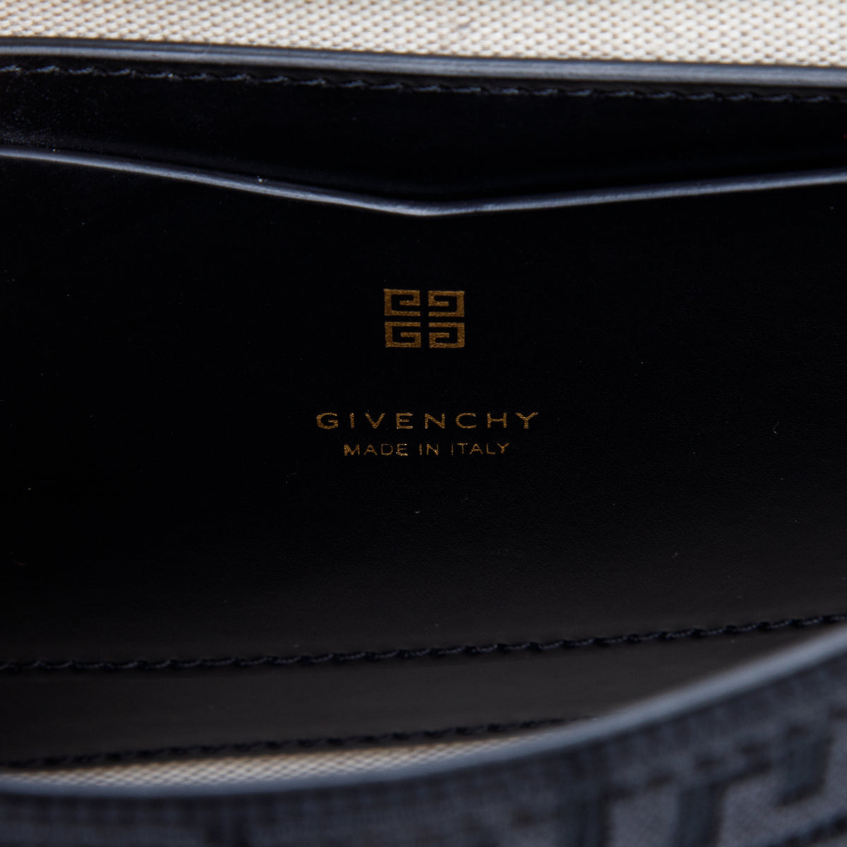 Givenchy 2023 Black Canvas Woven Embroidered Medium 4G Bag w/ Strap