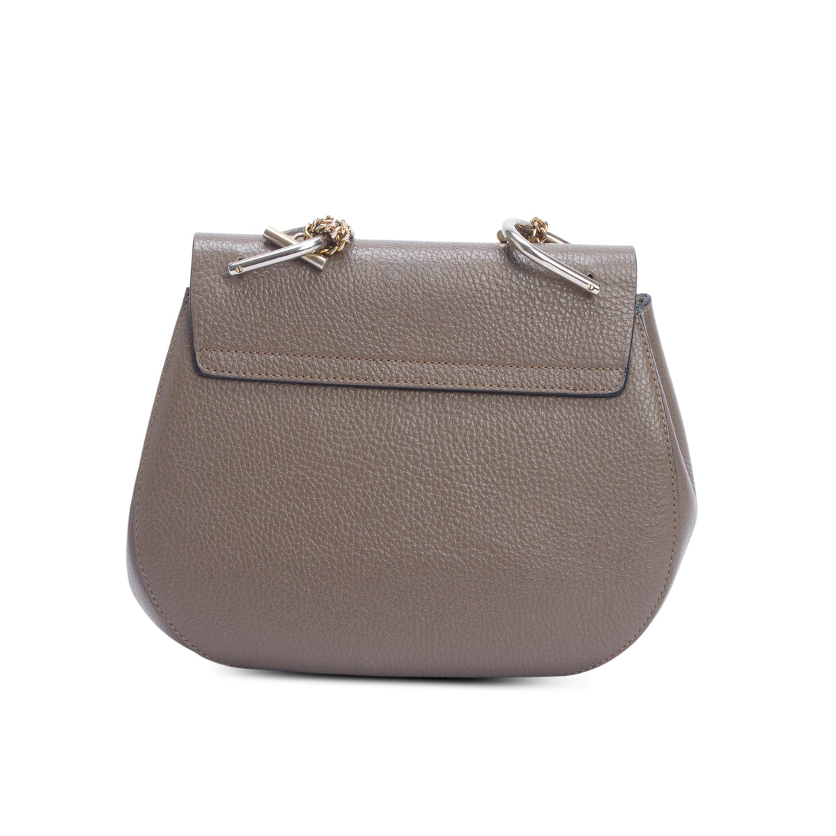 Chloe Taupe Grained Lambskin Medium Drew Shoulder Bag w/ Authenticity Card