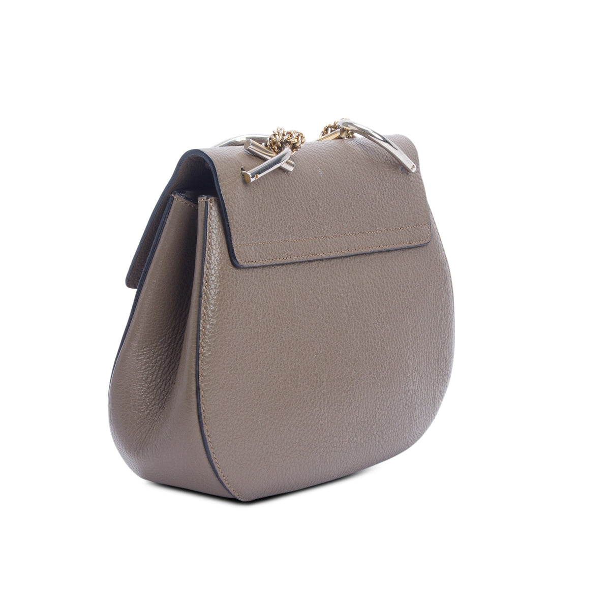 Chloe Taupe Grained Lambskin Medium Drew Shoulder Bag w/ Authenticity Card