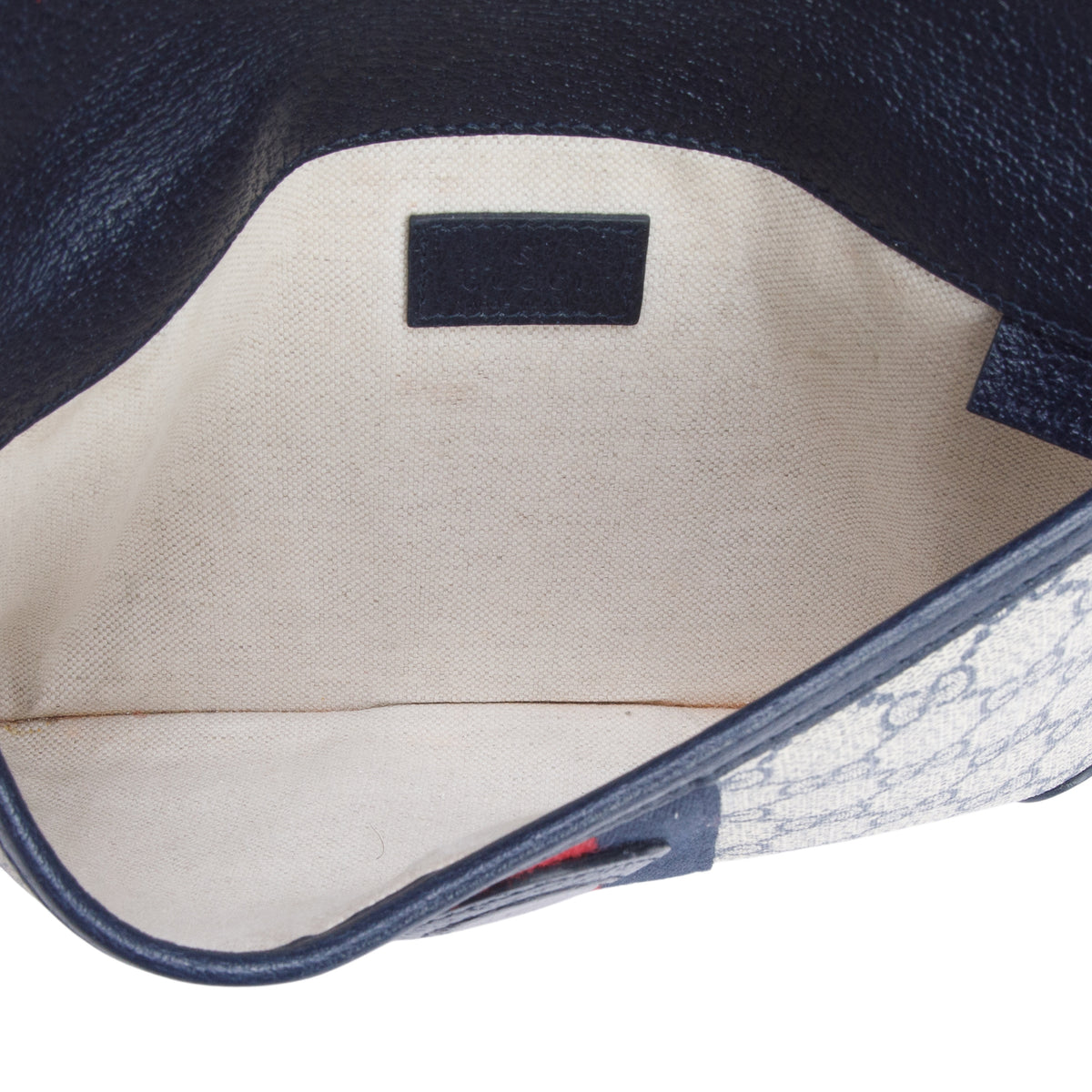 Gucci Navy GG Supreme Monogram Web Small Ophidia Belt Bag