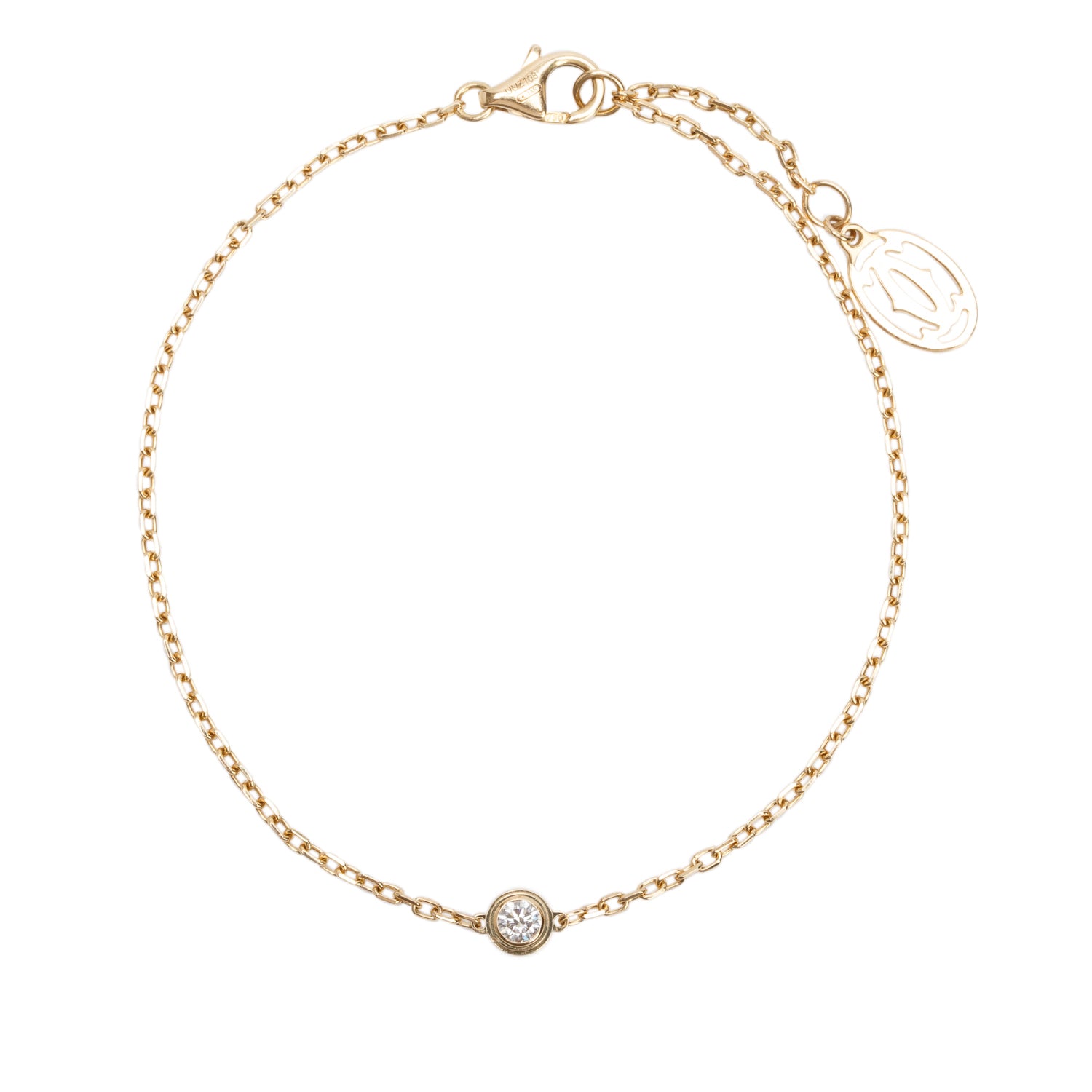 Cartier 2023 18k Yellow Gold Diamond D'Amour Bracelet, Small Model w/ Box, Receipt & Certificate