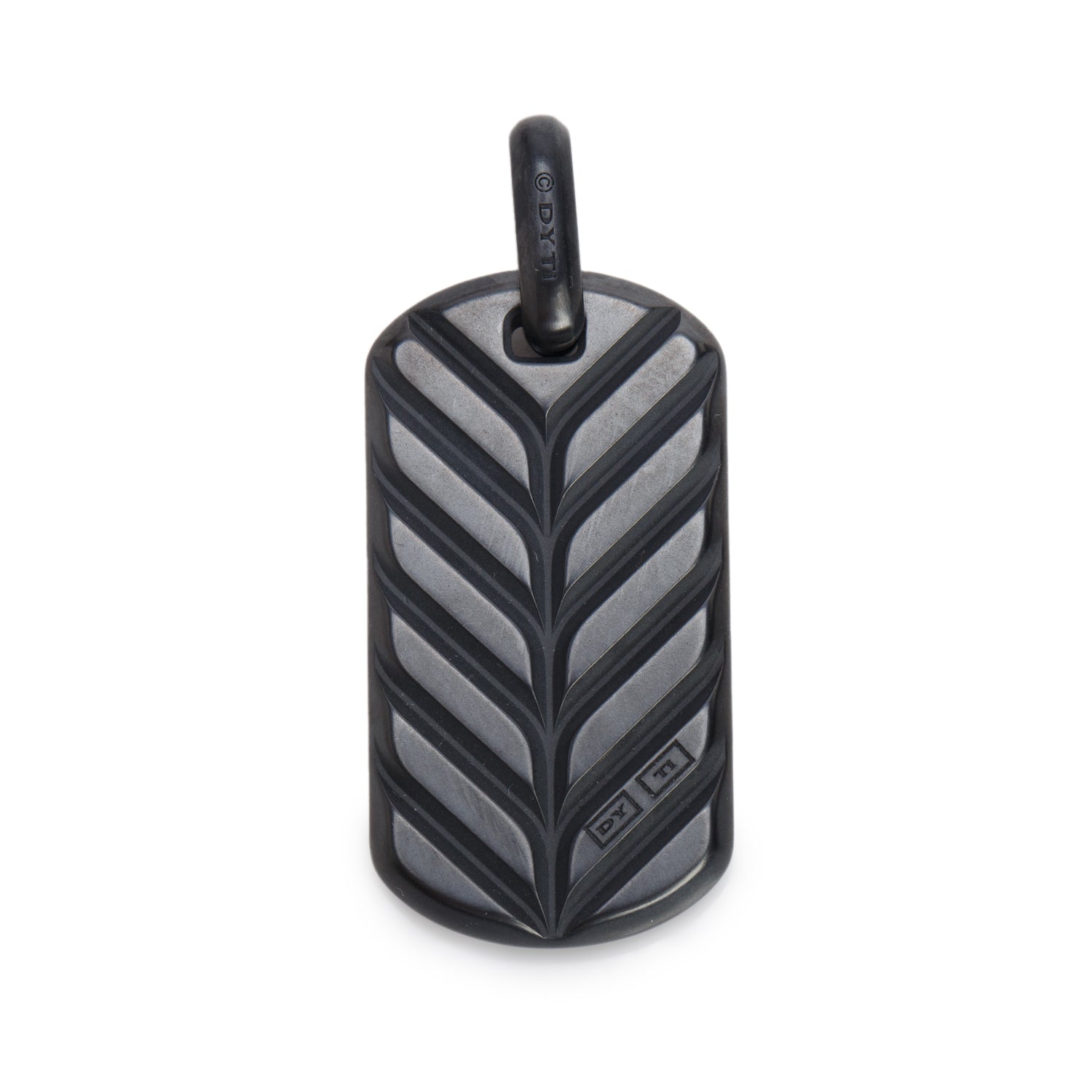 David Yurman Titanium 35 MM Chevron Dog Tag Pendant