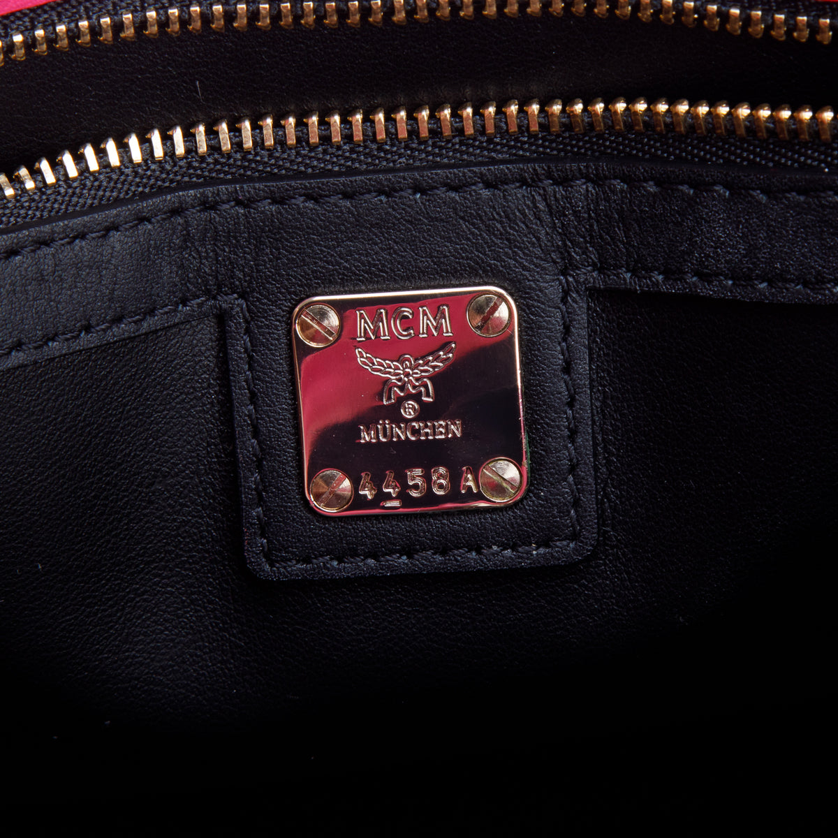 MCM Pink Visetos Small Munchen Tote w/ Strap