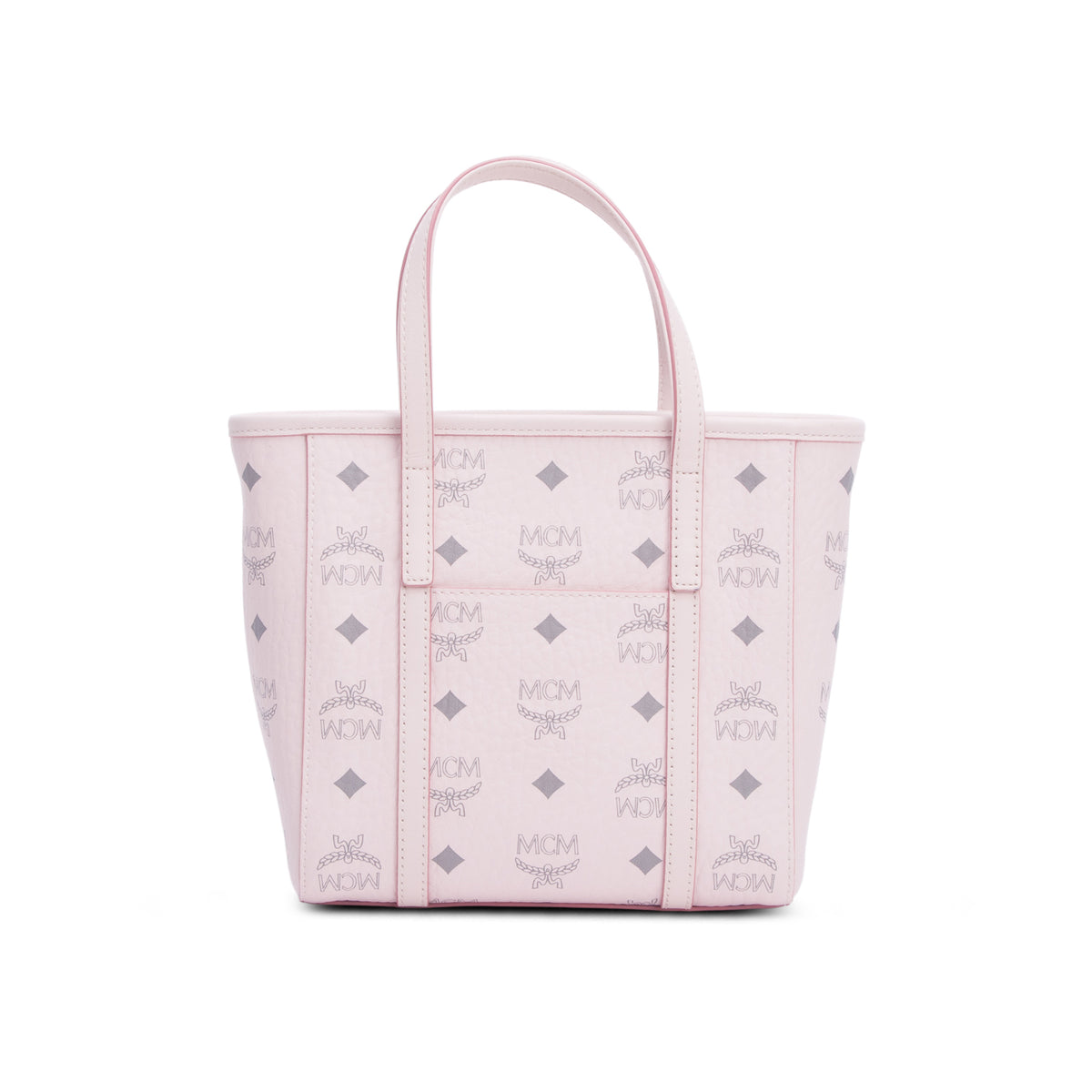 MCM Pink Visetos Toni Top-Zip Shopper w/ Strap