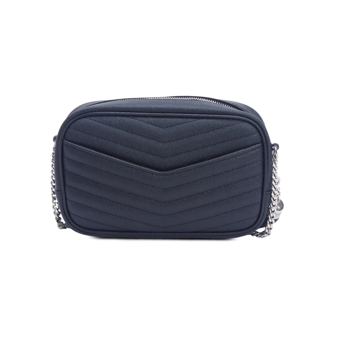 Saint Laurent 2022 Black Grain de Poudre Matelasse Monogram Mini Lou Camera Bag