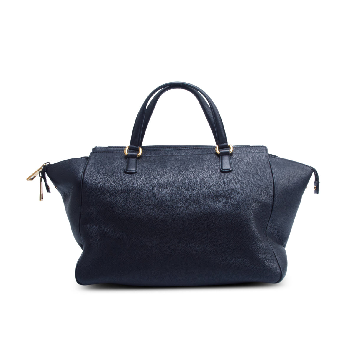 Gucci Black Pebbled Calfskin 1973 Medium Top Handle Bag
