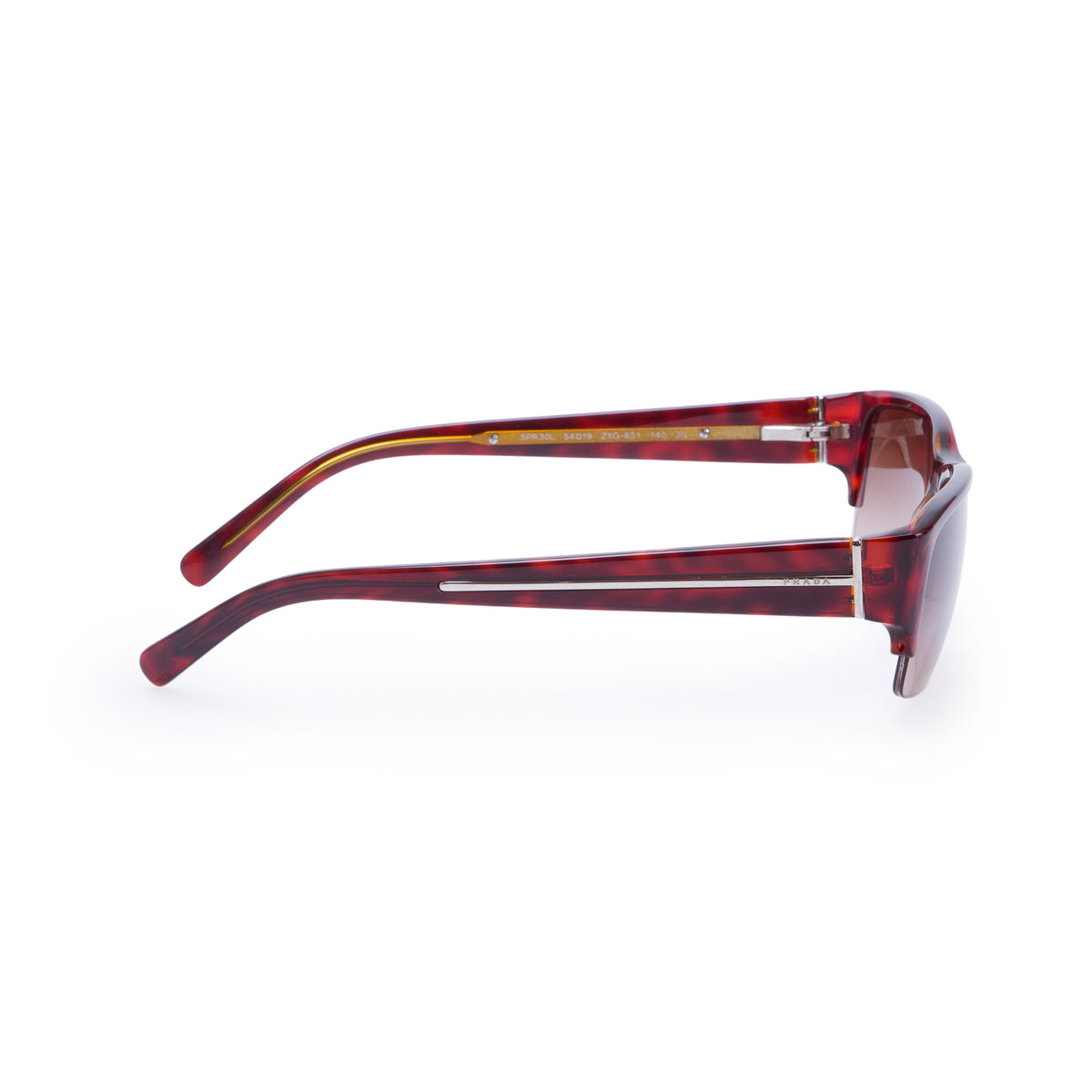 Prada SPR 30L Red Acetate Gradient Rectangle Sunglasses w/ Case