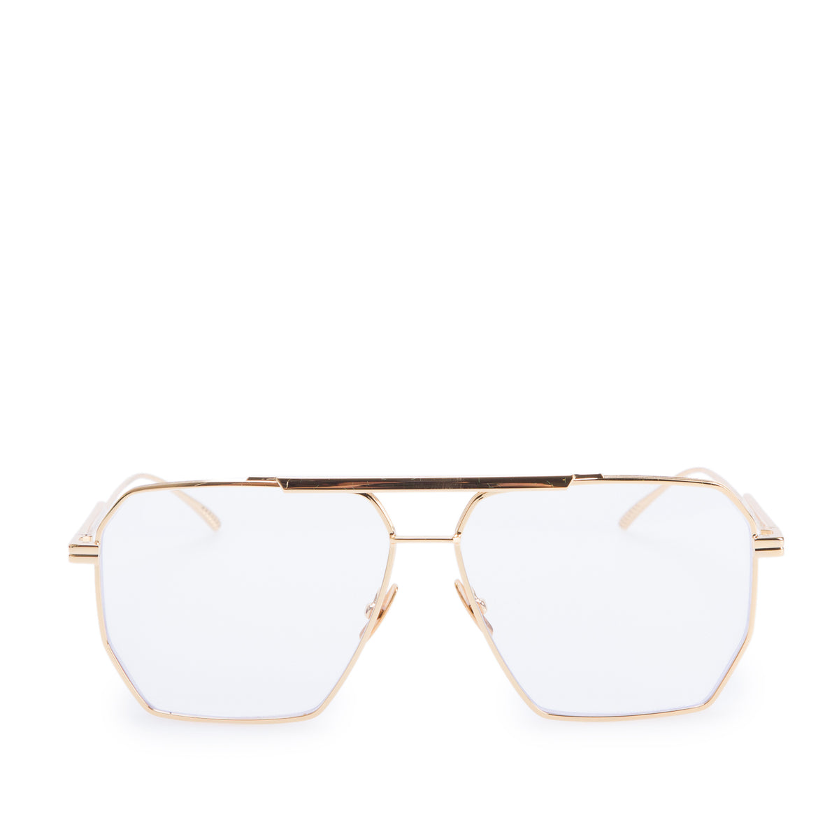 Bottega Veneta BV1012S Gold-Tone Pilot Sunglasses w/ Case