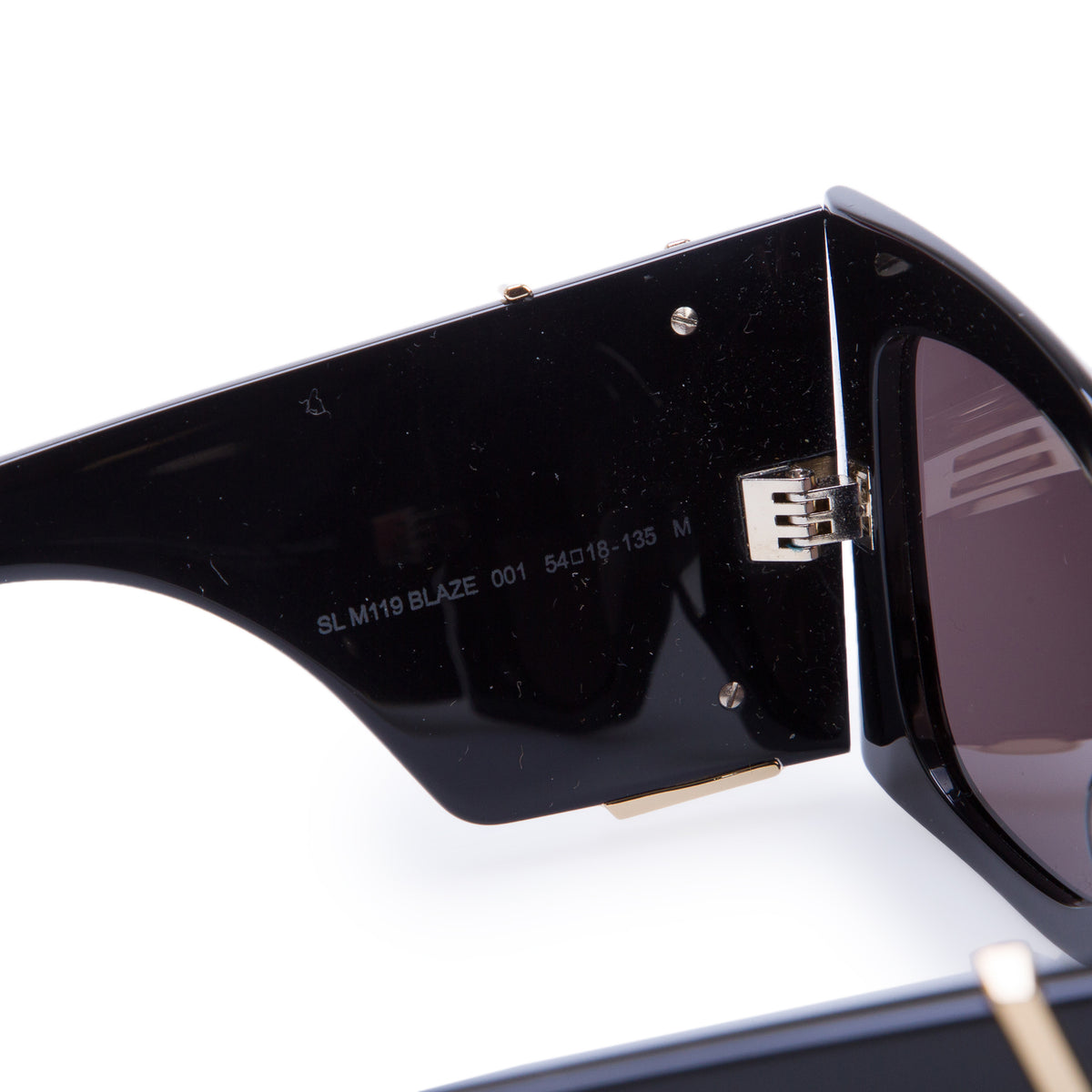 Saint Laurent SL M119 Black Acetate Blaze Oversize Sunglasses w/ Case