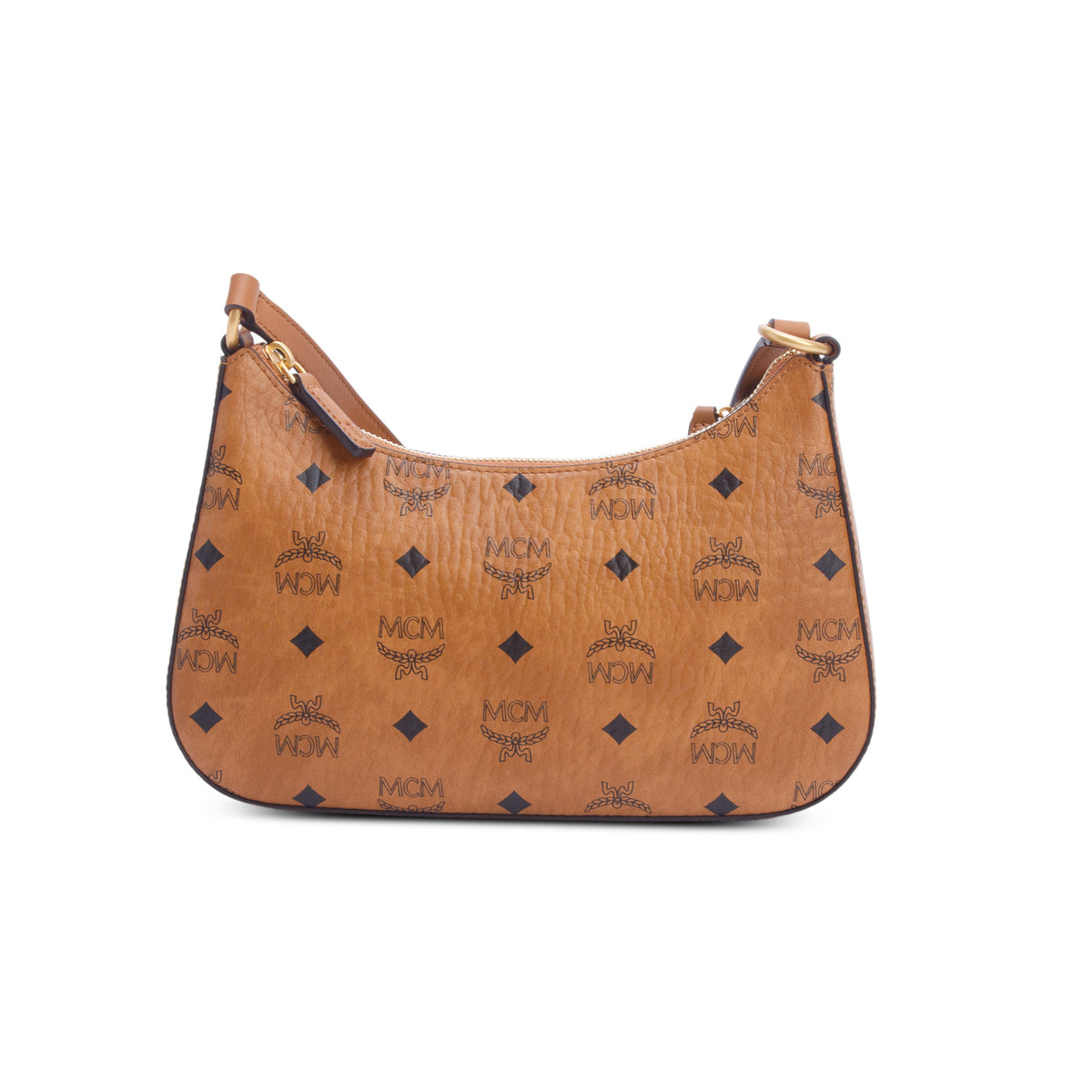 MCM Cognac Visetos Small Aren Duo Hobo w/ Chain