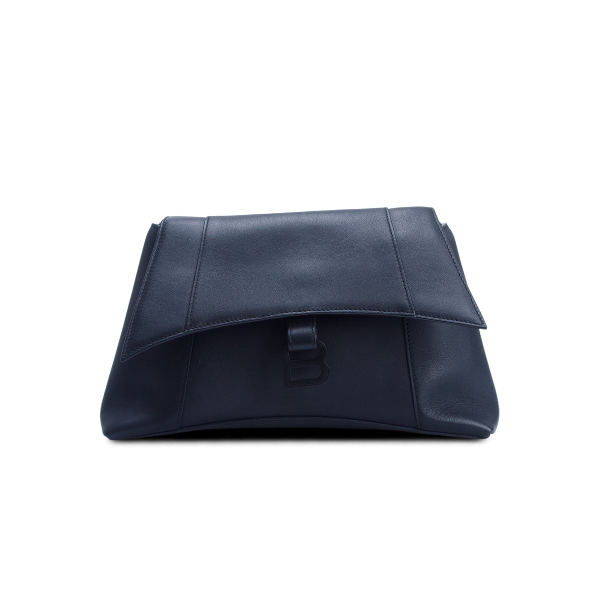 Balenciaga Black Semi Matte Smooth Calfskin Small Downtown Shoulder Bag
