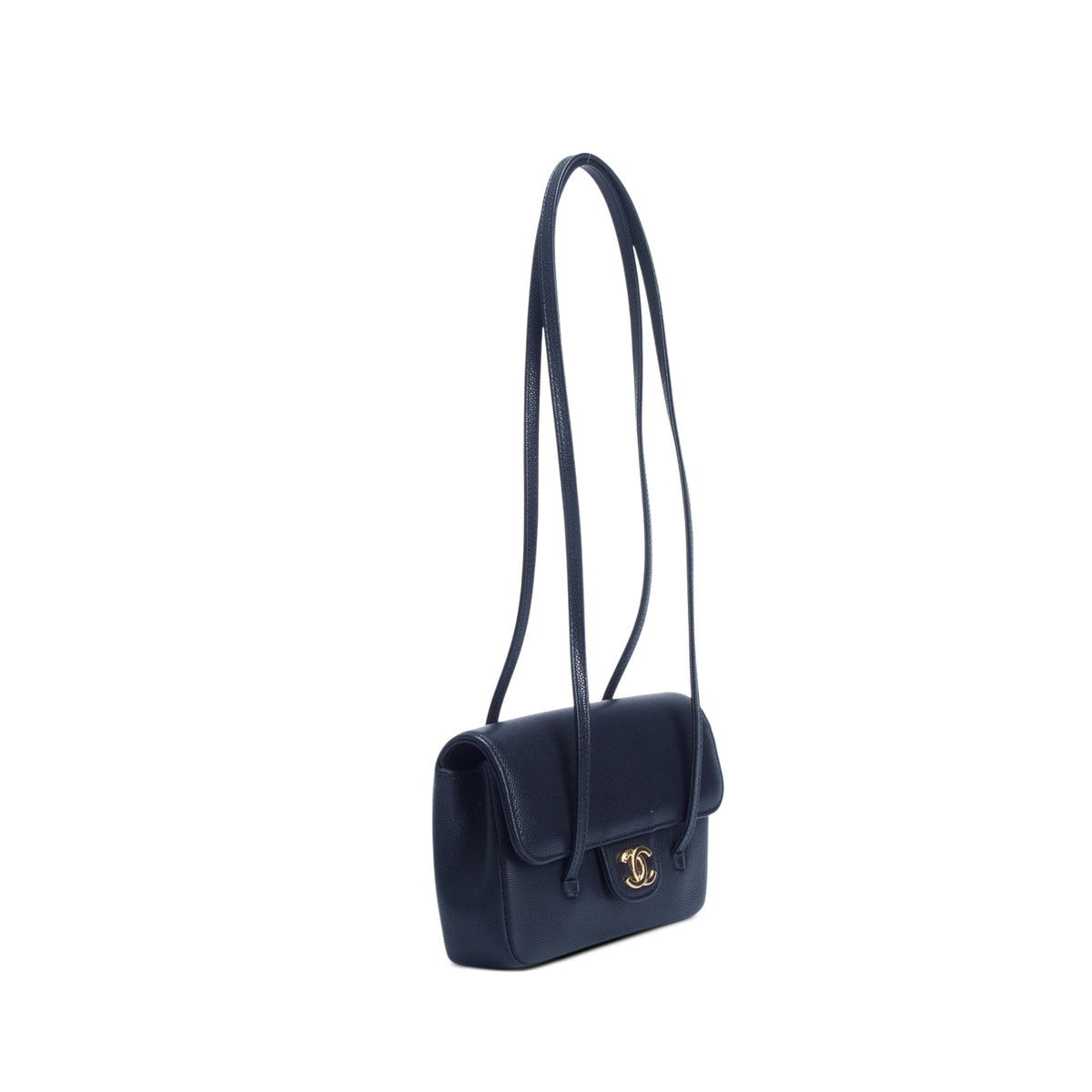 Chanel Black Shiny Caviar Mini Preppy Coco Shoulder Bag