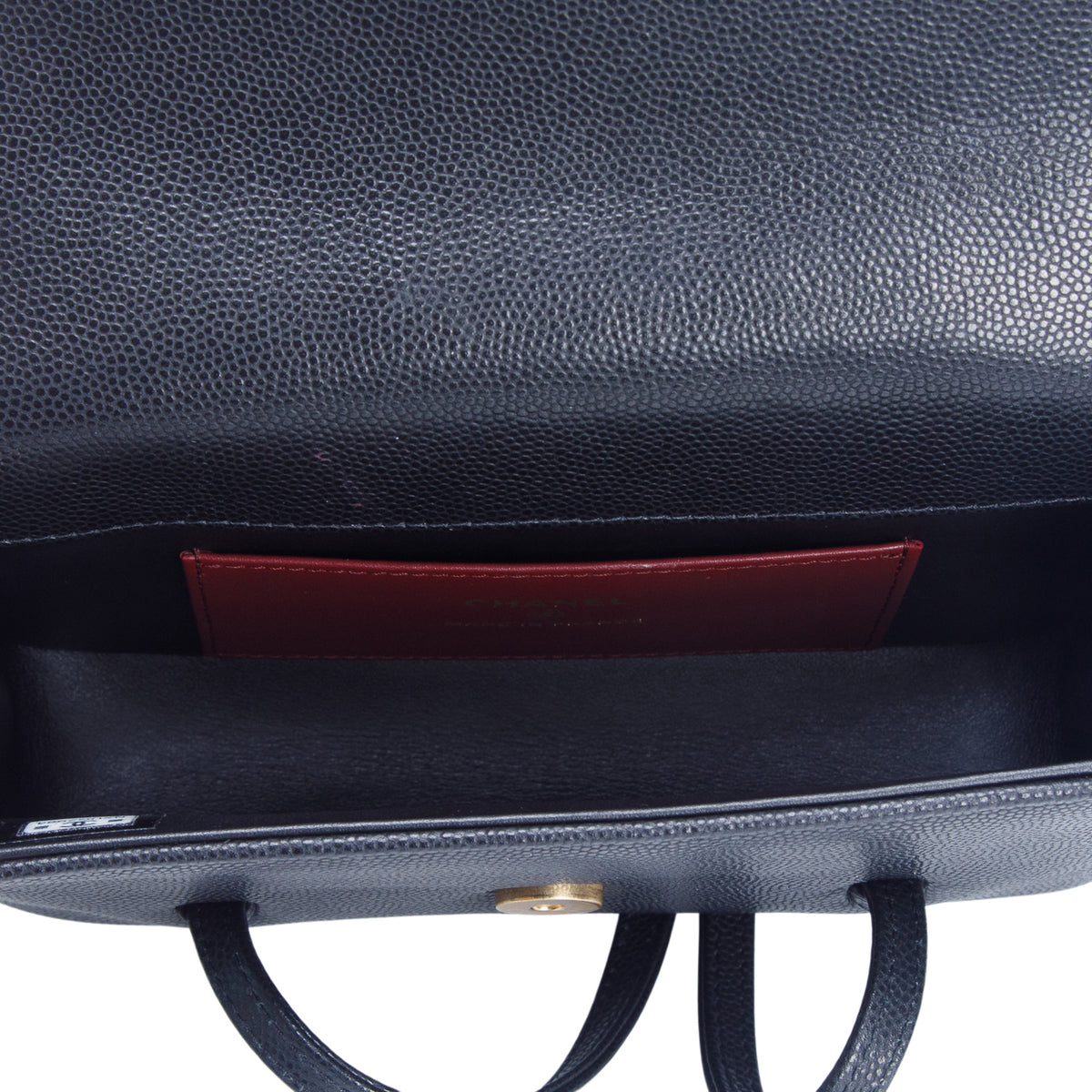 Chanel Black Shiny Caviar Mini Preppy Coco Shoulder Bag
