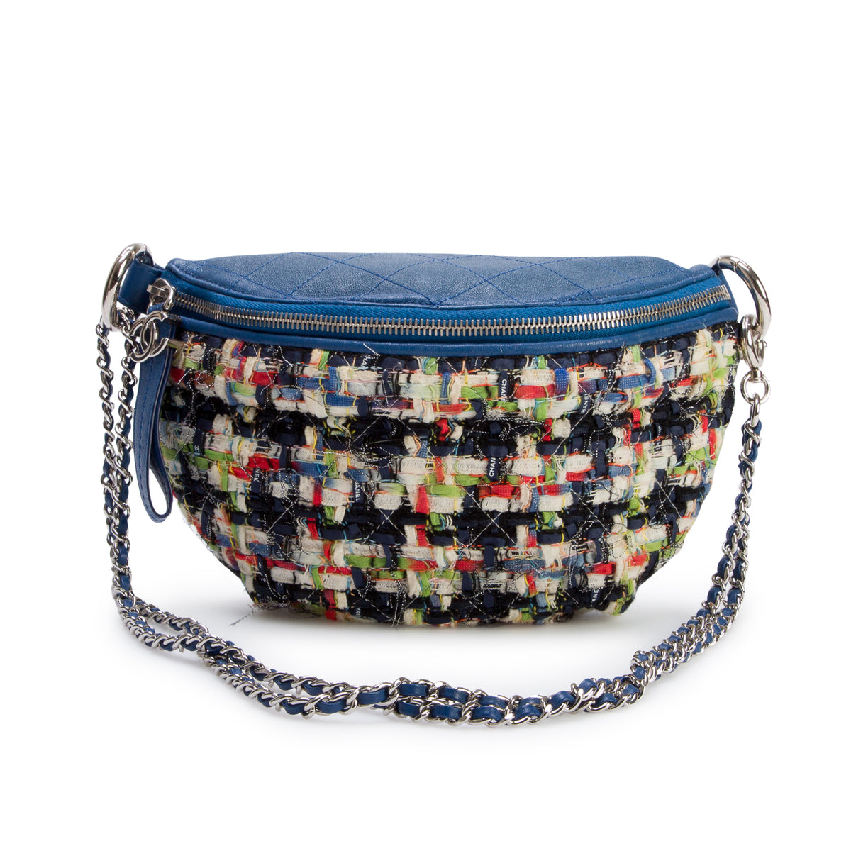 Chanel Multicolour Lambskin Tweed Waist Bag w/ Box & Straps