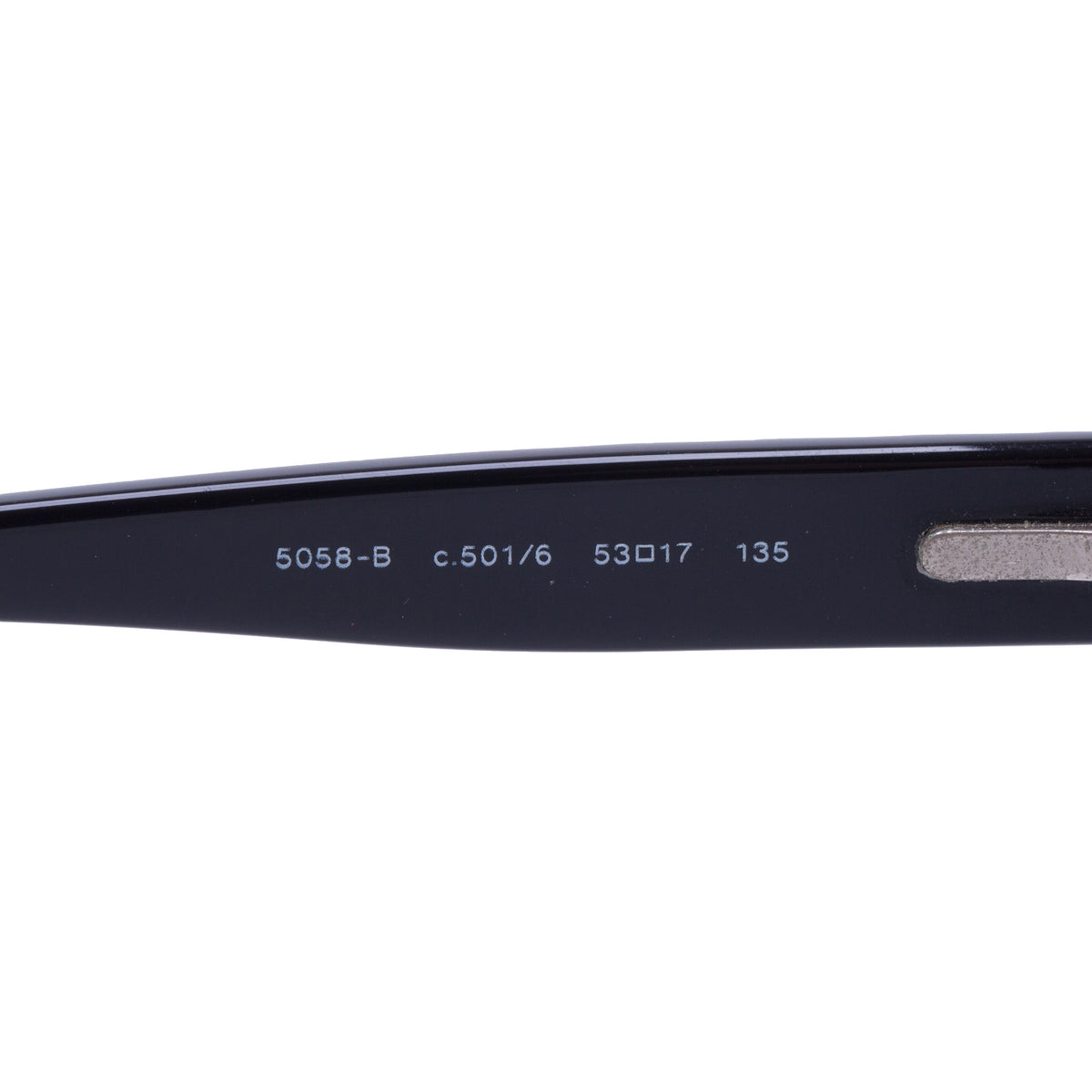 Chanel 5058-B Black Acetate Crystal Slim Rectangle Sunglasses