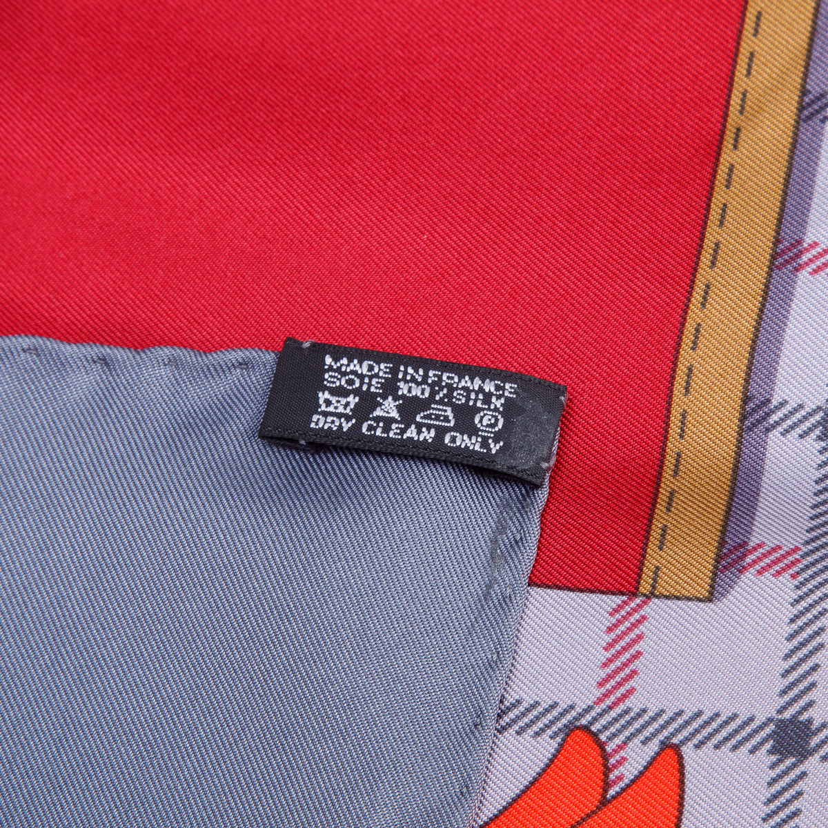 Hermes Grey & Multicolor 'Camails' Silk Scarf 90 w/ Box