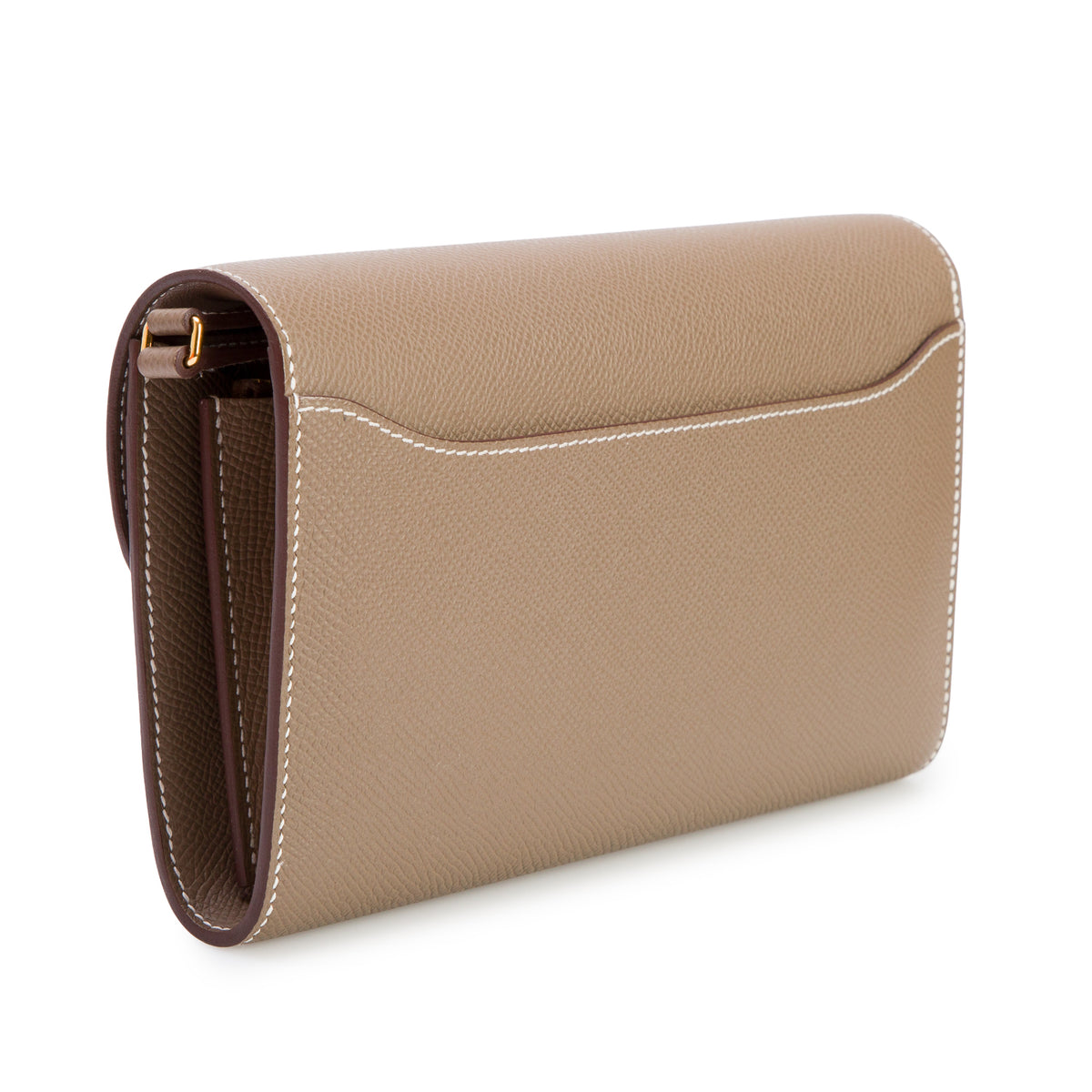 Hermes 2023 Etoupe Epsom Leather Constance To Go Wallet w/ Box & Strap