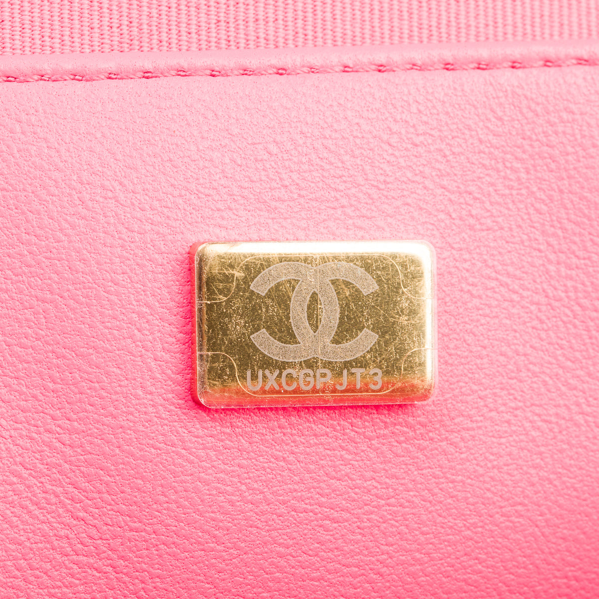 Chanel Pink Quilted Lambskin Leather CC In Love Heart Bag w/ Box