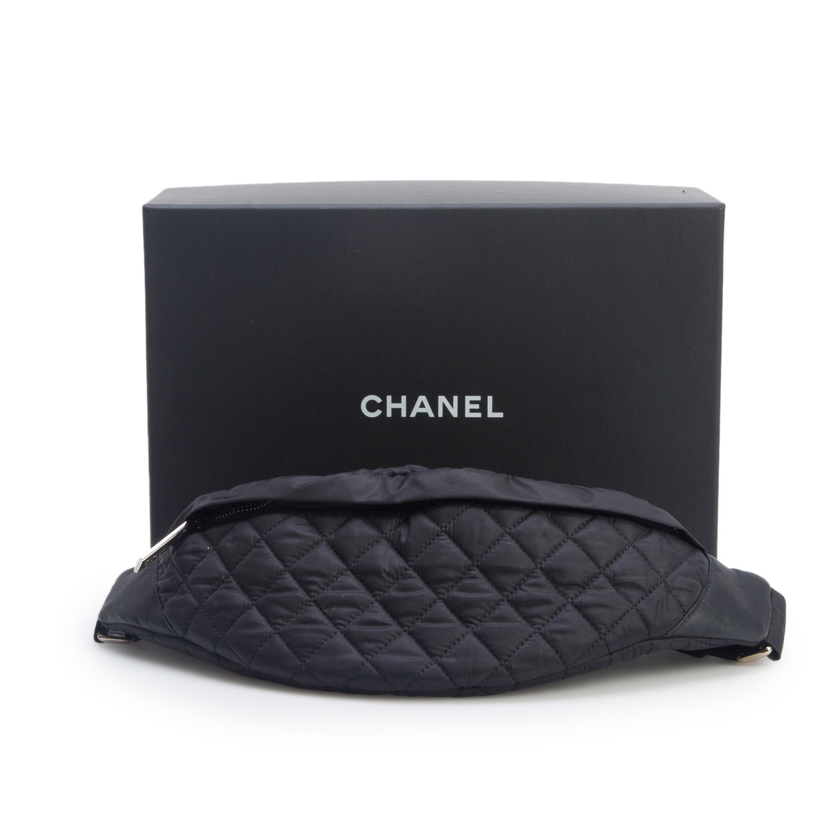 Chanel Black Quilted Nylon Banana Waist Bag w/ Box