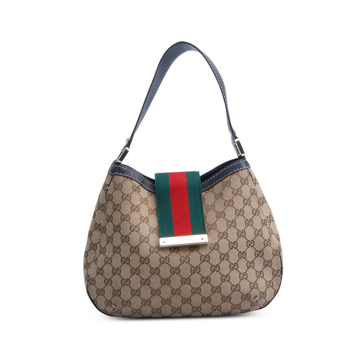 Gucci Beige Monogram New Ladies Web Hobo