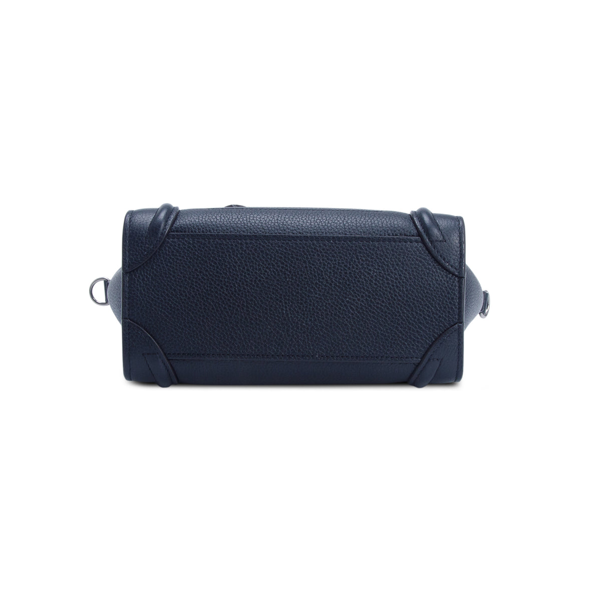 Celine Black Drummed Calfskin Nano Luggage Tote w/ Strap