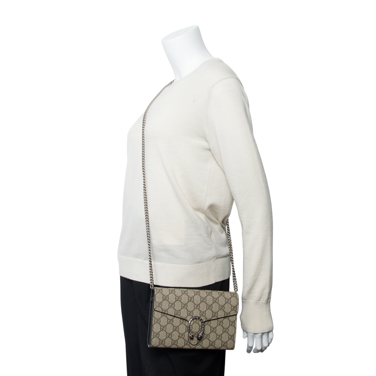 Gucci GG Supreme Monogram Mini Dionysus Chain Wallet w/ Box