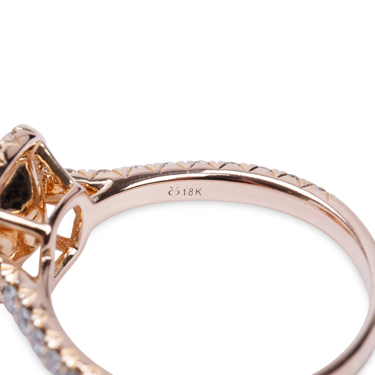 18k Rose Gold 1.07 ct. Cushion Cut Diamond Engagement Ring, Size 7.25