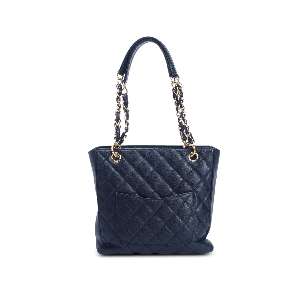 Chanel Black Caviar Quilted Petite Shopping Tote PST