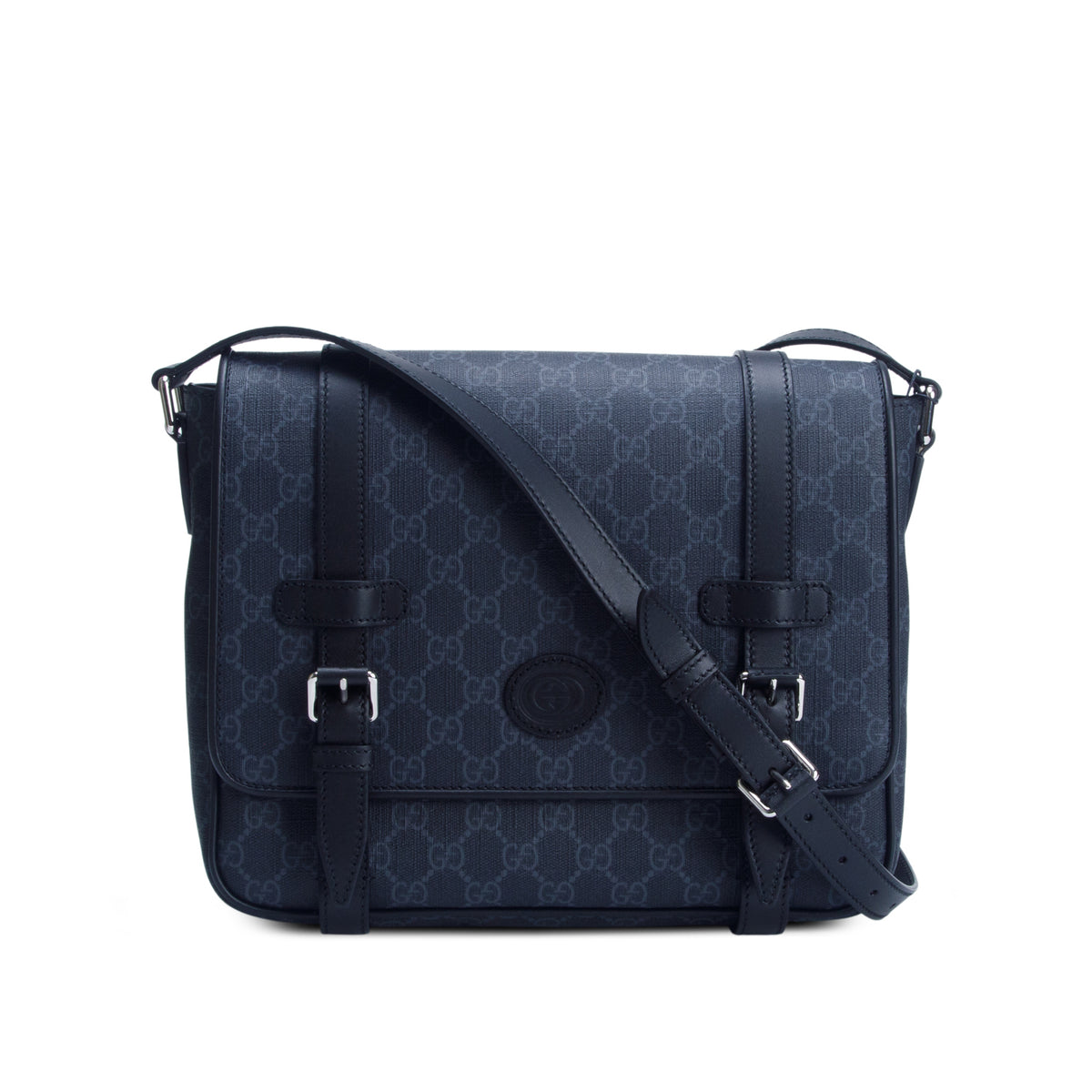Gucci Black GG Supreme Messenger Bag w/ Box