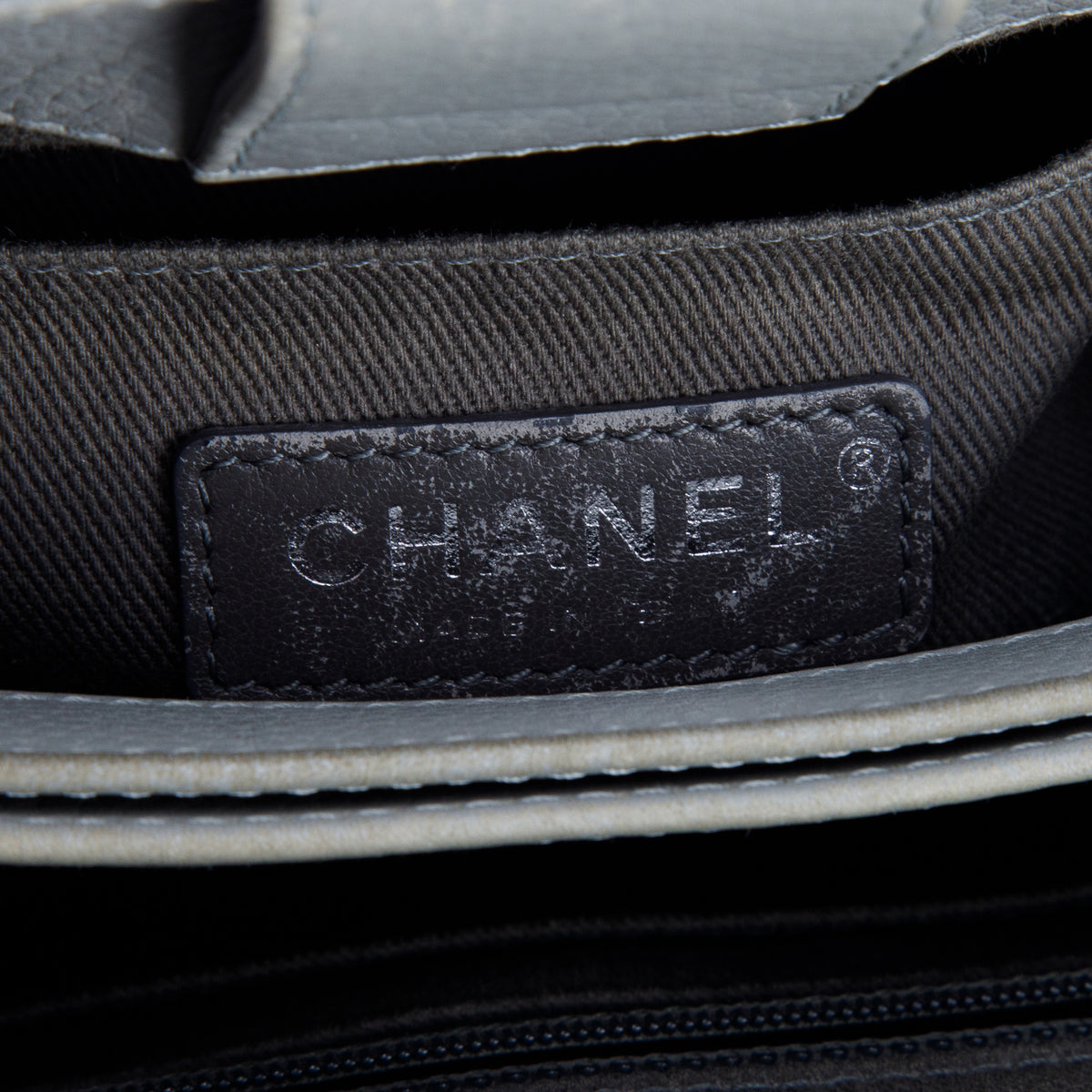 Chanel Grey Grained Calfskin Mini Neo Executive Shopper Tote w/ Authenticity Card & Strap