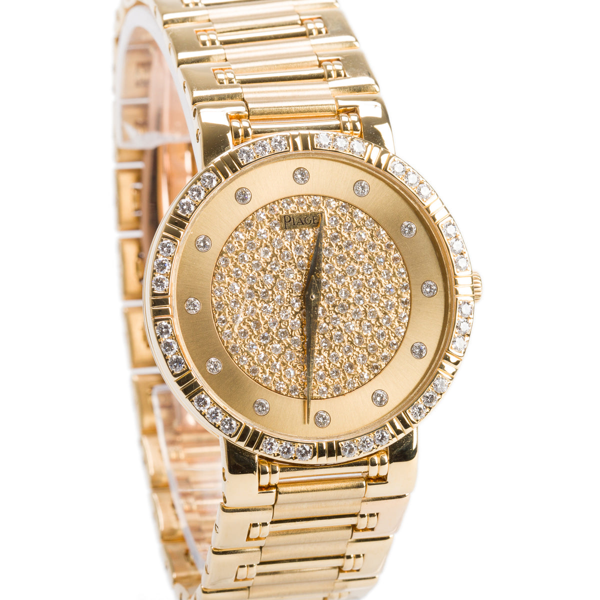 Piaget 18k Yellow Gold Diamond Bezel Dancer 31 MM Quartz Watch Diamond Dial