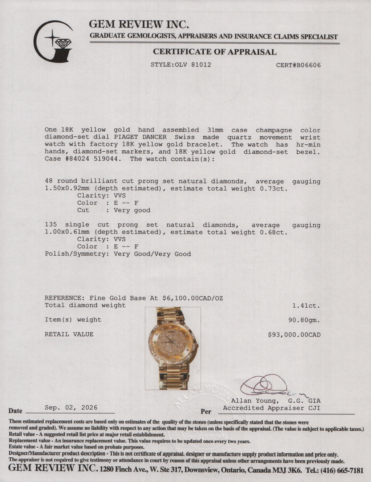 Piaget 18k Yellow Gold Diamond Bezel Dancer 31 MM Quartz Watch Diamond Dial