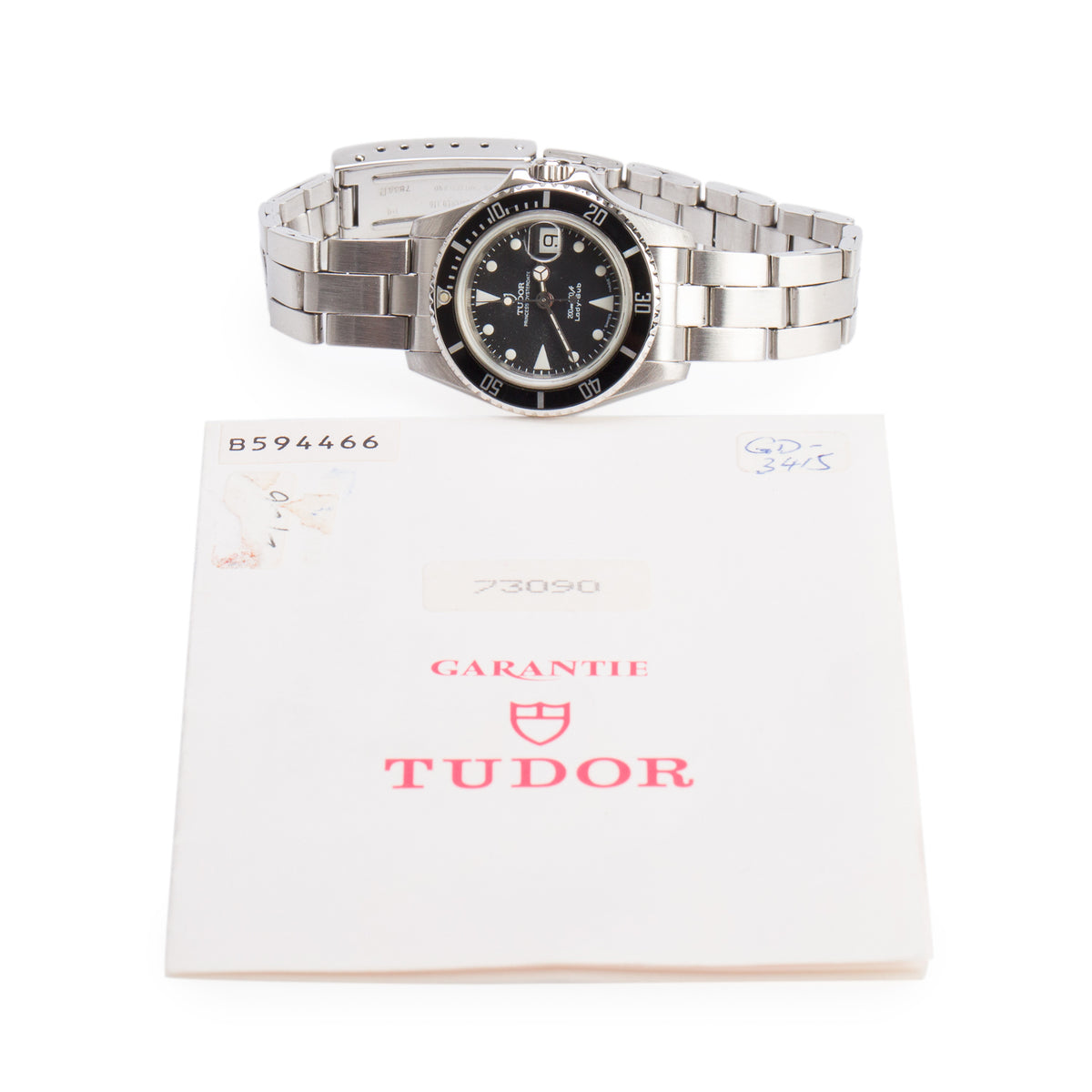 Tudor Stainless Steel Prince Oysterdate Mini-Sub 33 MM Automatic Watch Black Dial 73090 w/ Papers