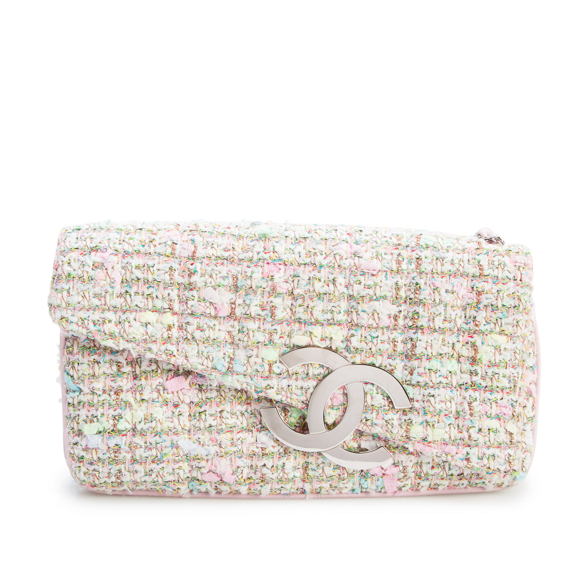 Chanel Multicolor Tweed Diagonal Flap w/ Box & Authenticity Card