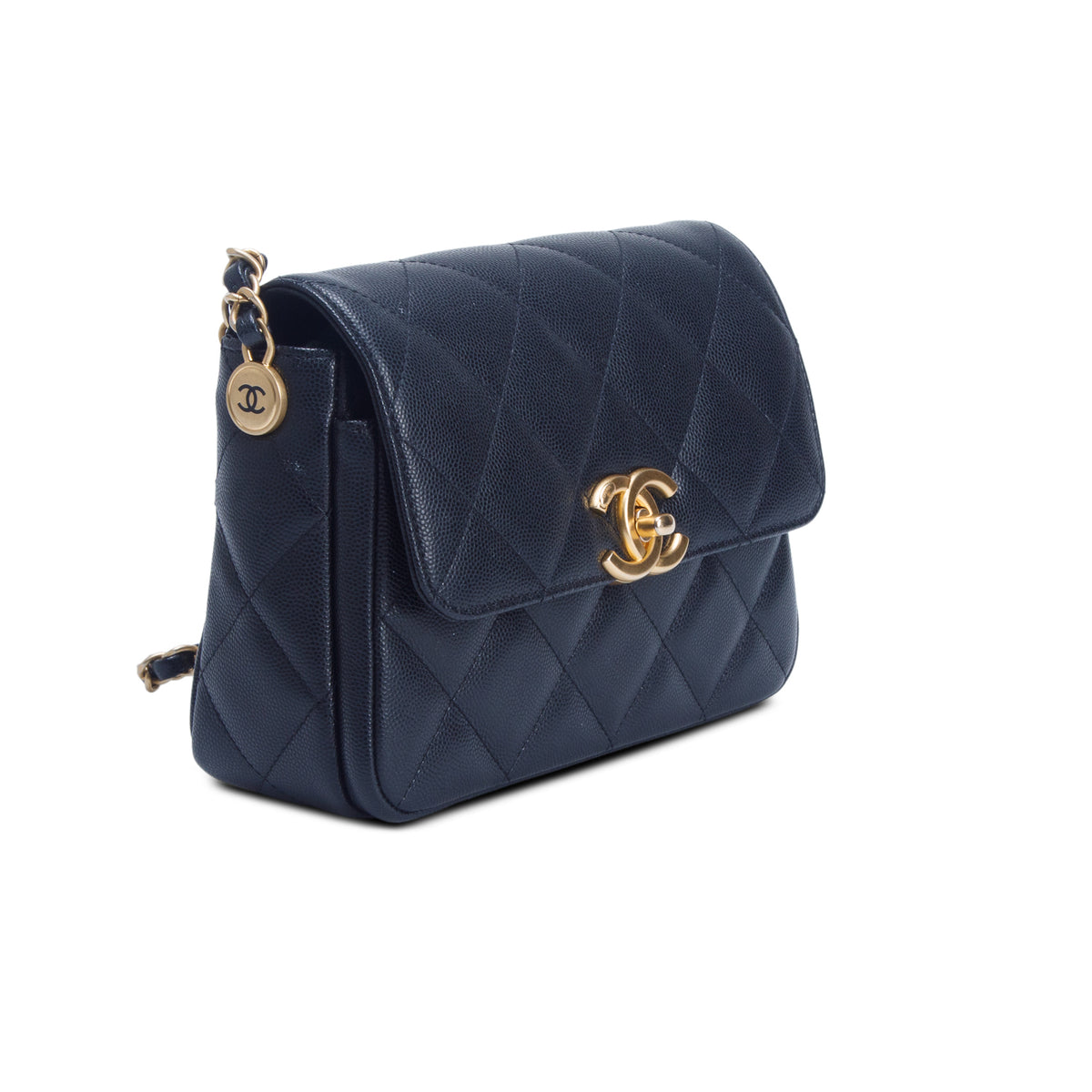 Chanel Black Quilted Caviar Mini Flap Bag