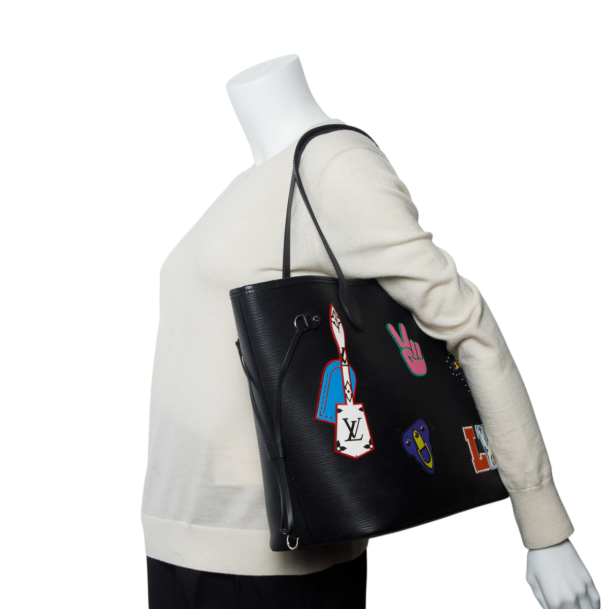 Louis Vuitton Black Epi Leather Stickers Neverfull MM