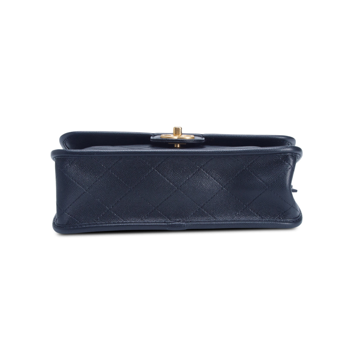 Chanel Black Caviar Quilted School Memory Small Top Handle Flap
