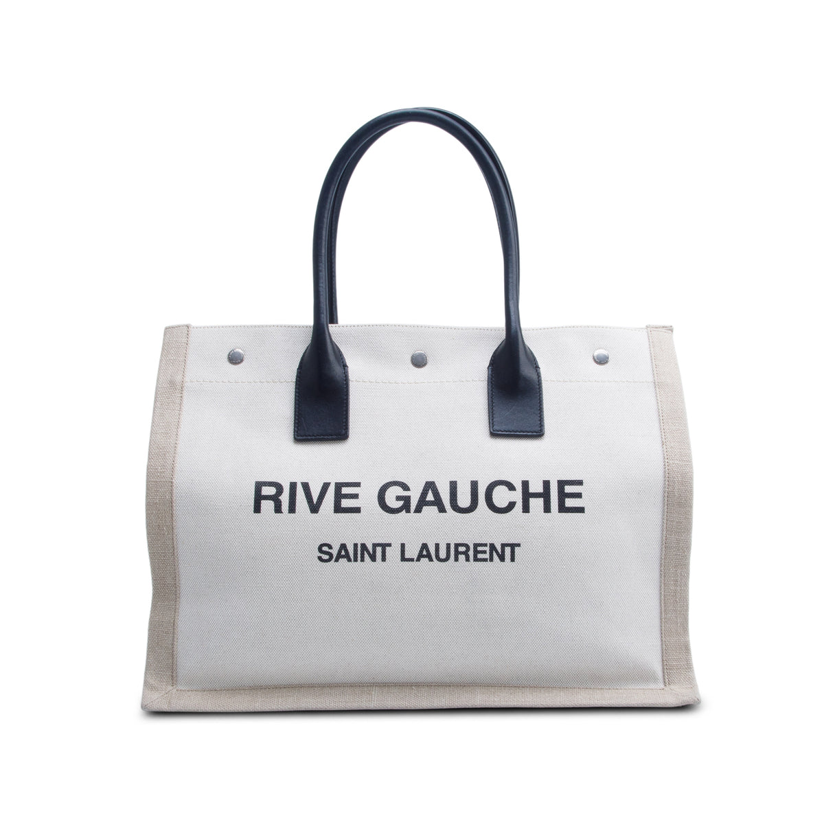 Saint Laurent 2022 Neutral Canvas Small Rive Gauche Tote