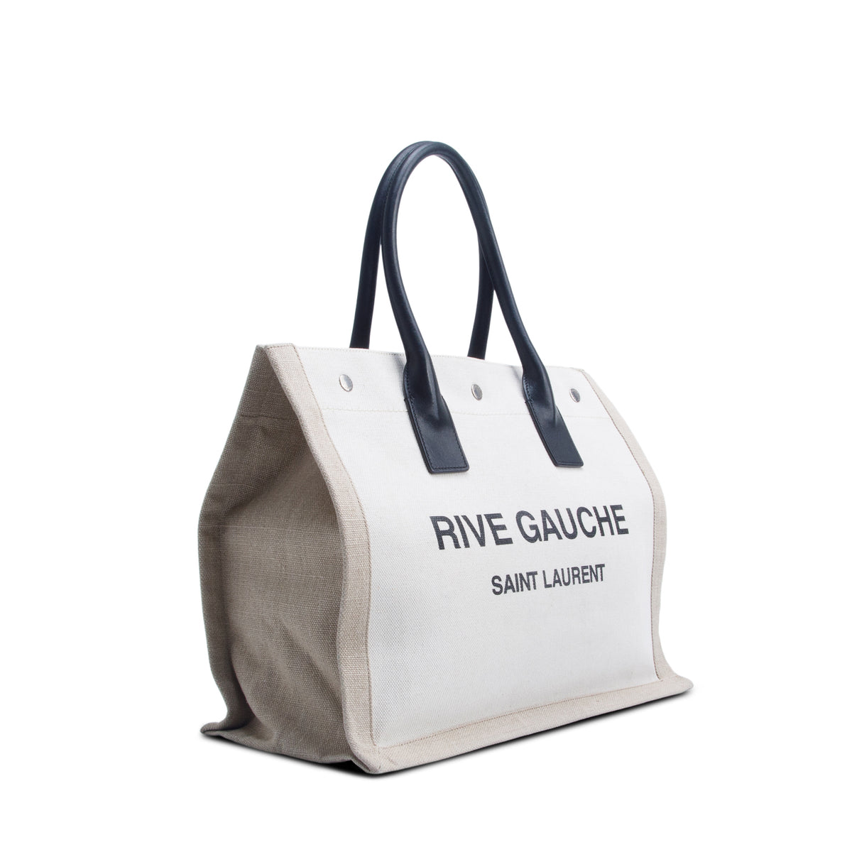 Saint Laurent 2022 Neutral Canvas Small Rive Gauche Tote