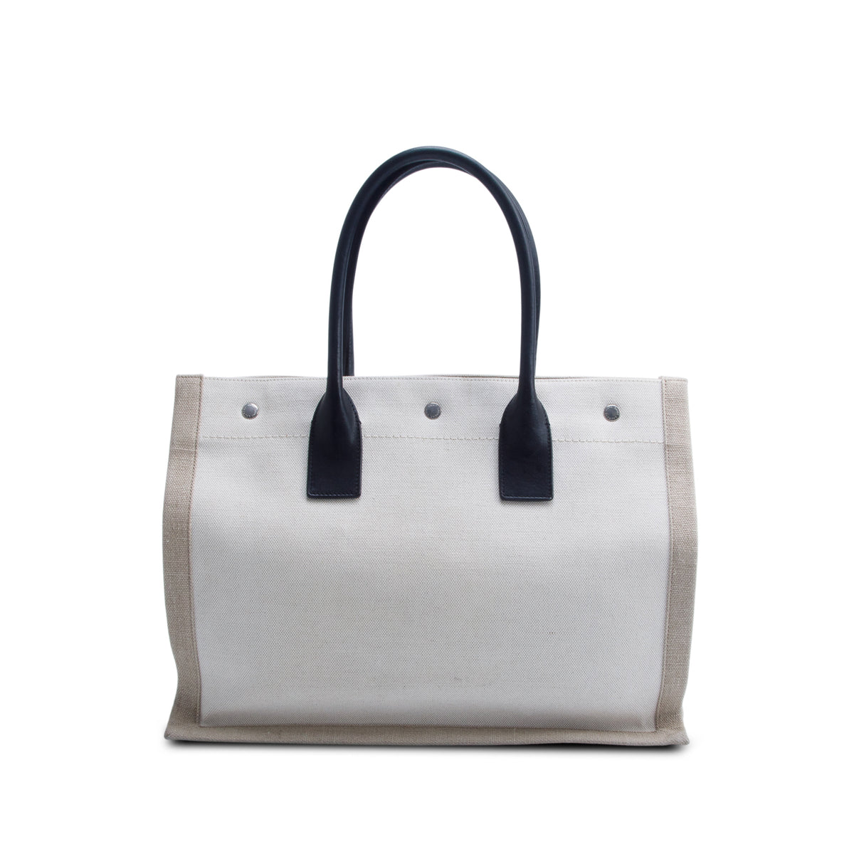Saint Laurent 2022 Neutral Canvas Small Rive Gauche Tote