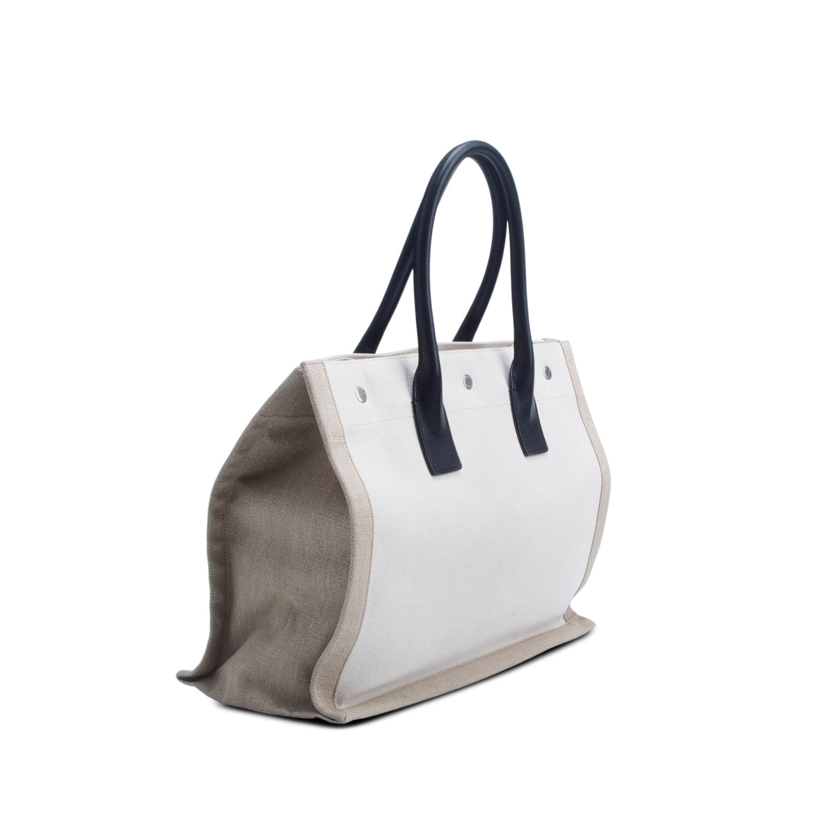 Saint Laurent 2022 Neutral Canvas Small Rive Gauche Tote
