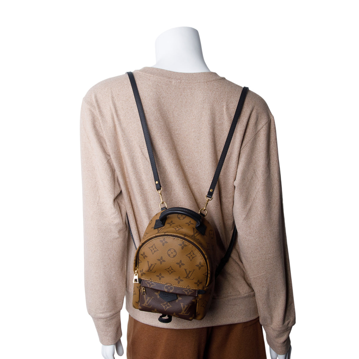 Louis Vuitton Brown Reverse Monogram Palm Springs Backpack Mini w/ Straps